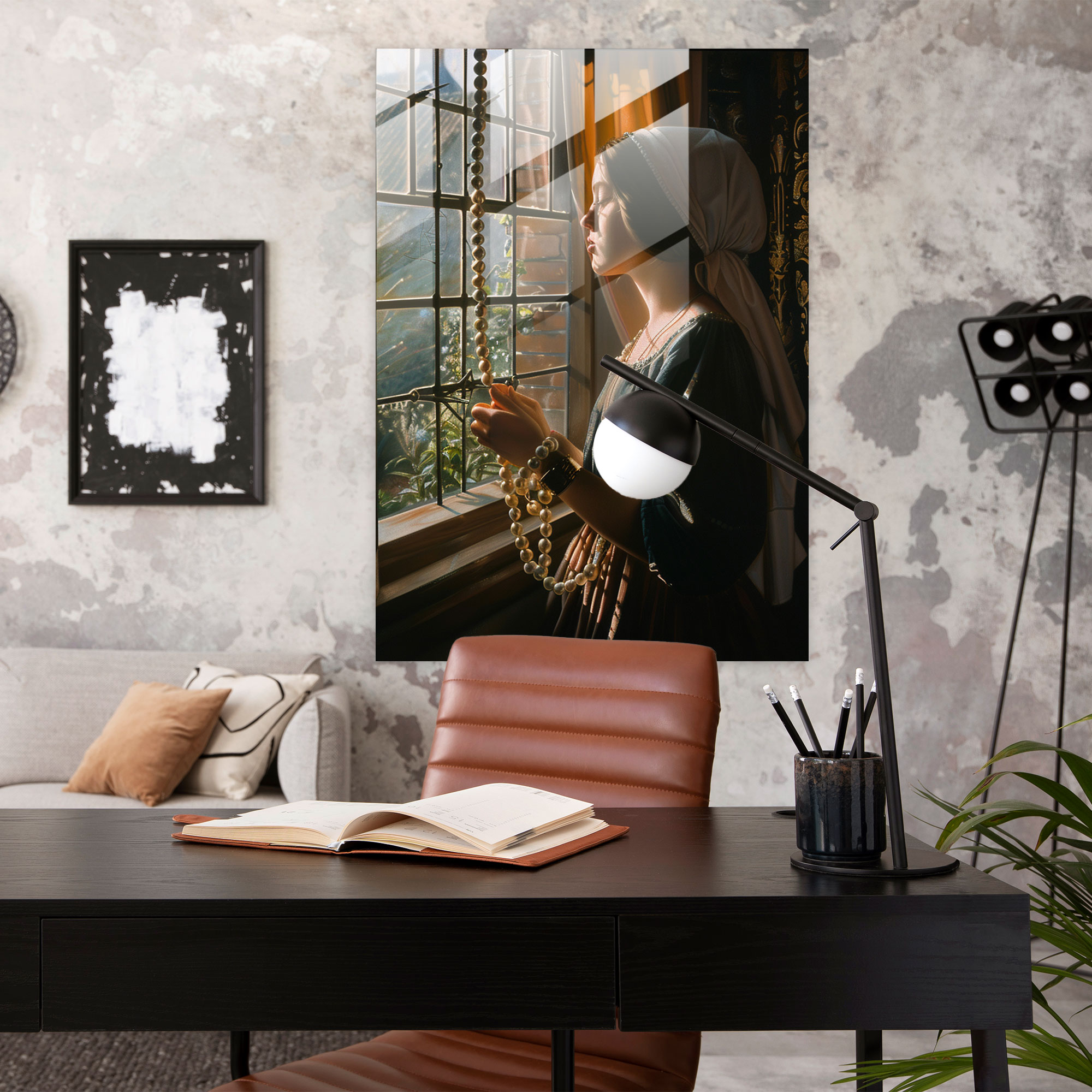Johannes Vermeer Ev Dekorasyonu - İncilerle Kadın - Modern Sanat Ev Dekorasyonu