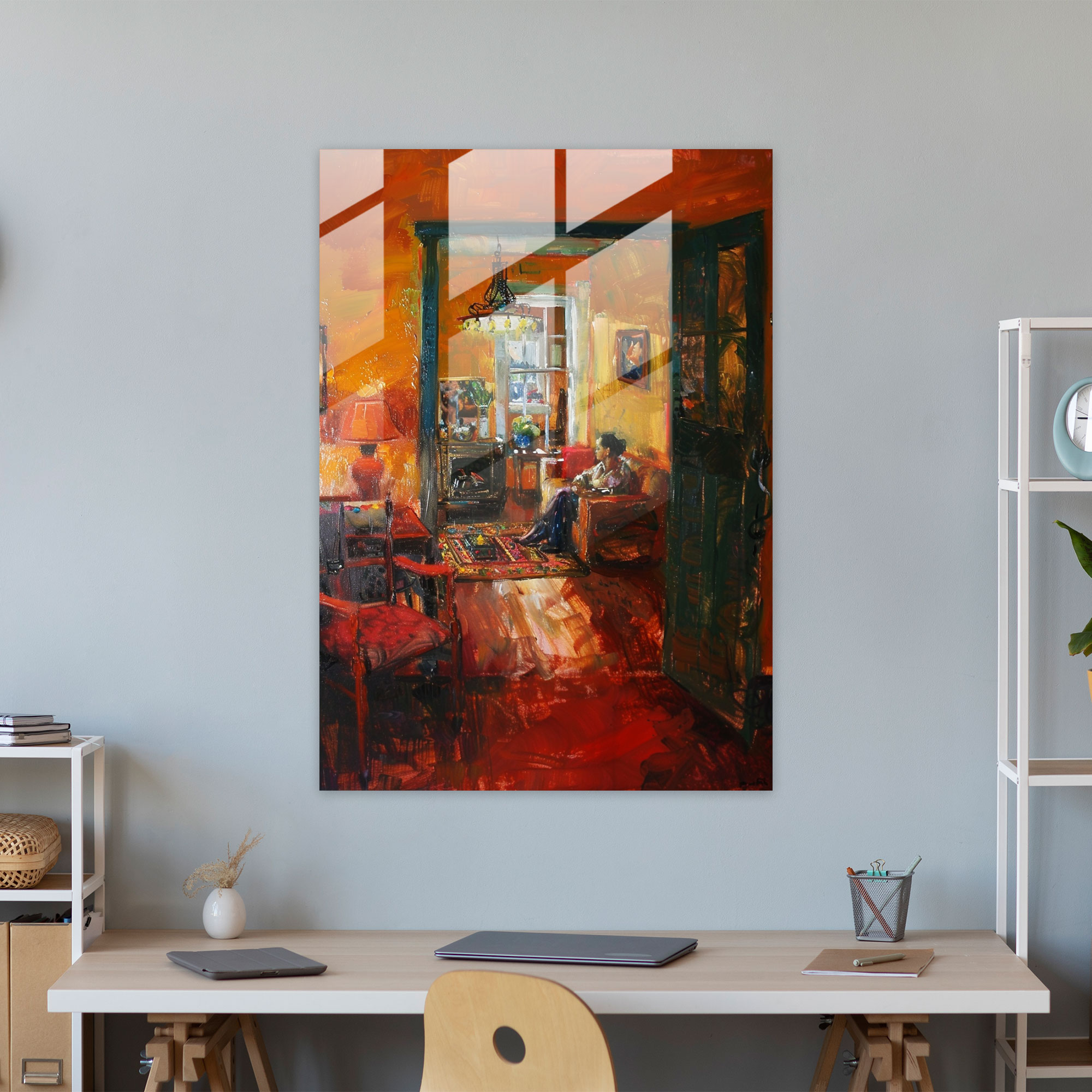 Evde Huzur Cam Tablo - Johannes Vermeer Cam Tablo Duvar Dekorasyonu Ev Dekorasyonu