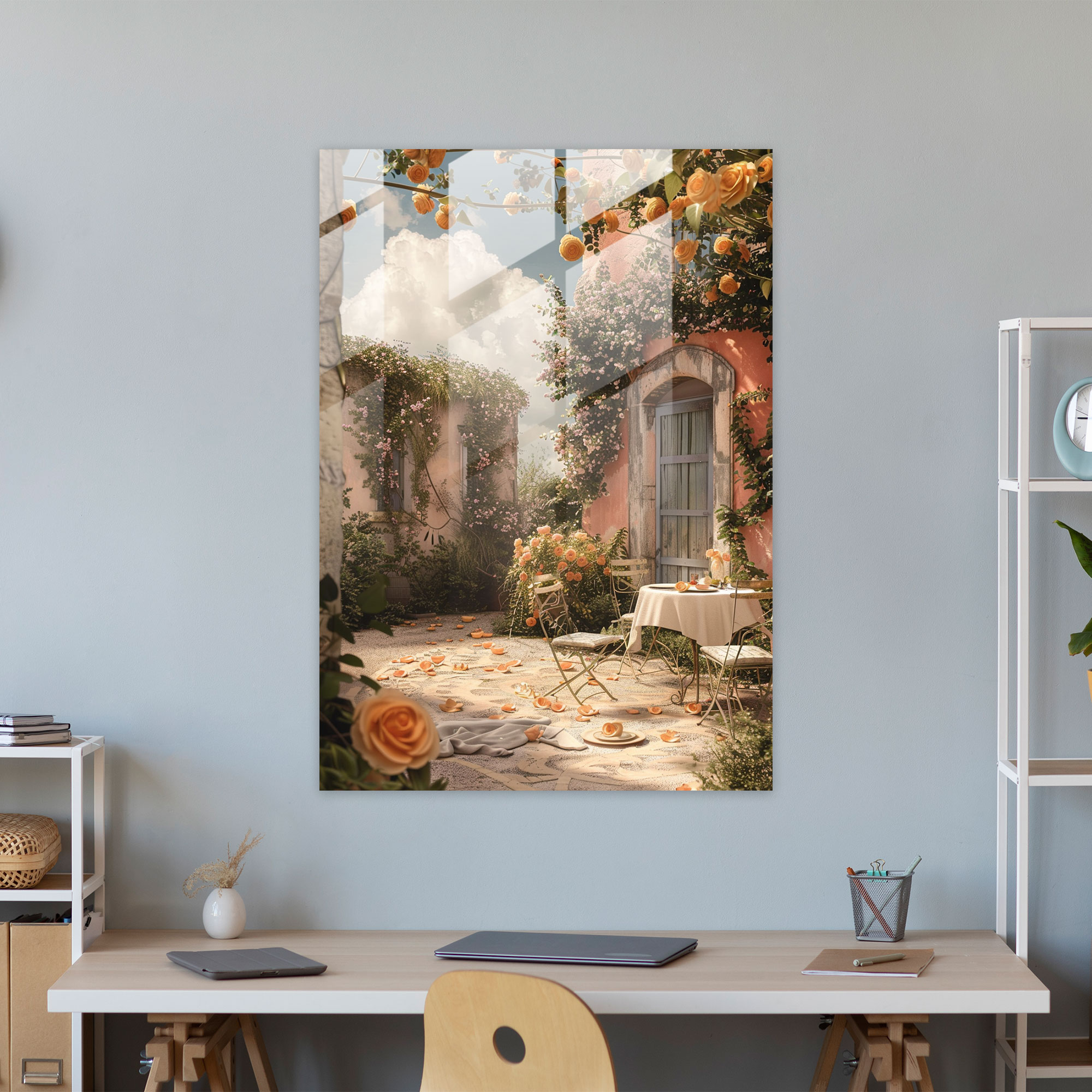 Dış Mekan Huzuru Cam Tablo Sanatı - Johannes Vermeer Modern Sanat Cam Sanatı Ev Dekorasyonu