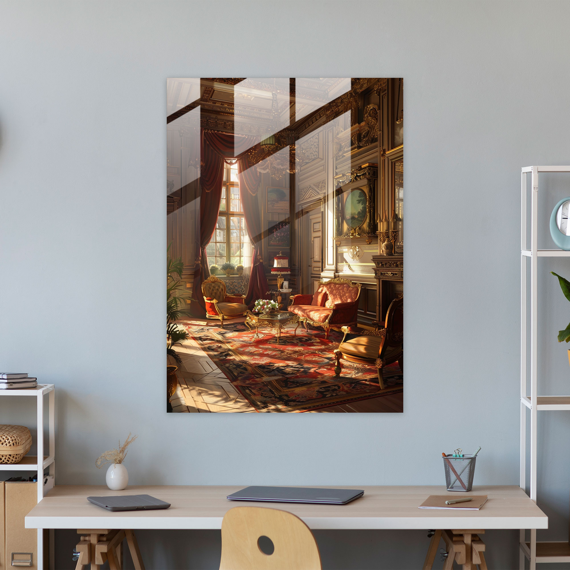 İç Mekanda Zarafet - Johannes Vermeer Modern Sanat Cam Tablo