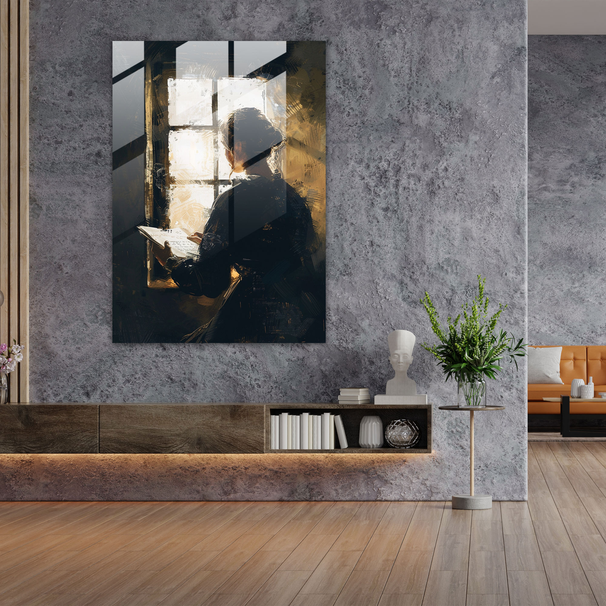 Johannes Vermeer Glass Print - Johannes Vermeer, Glass Print, Reading, Wall Decoration