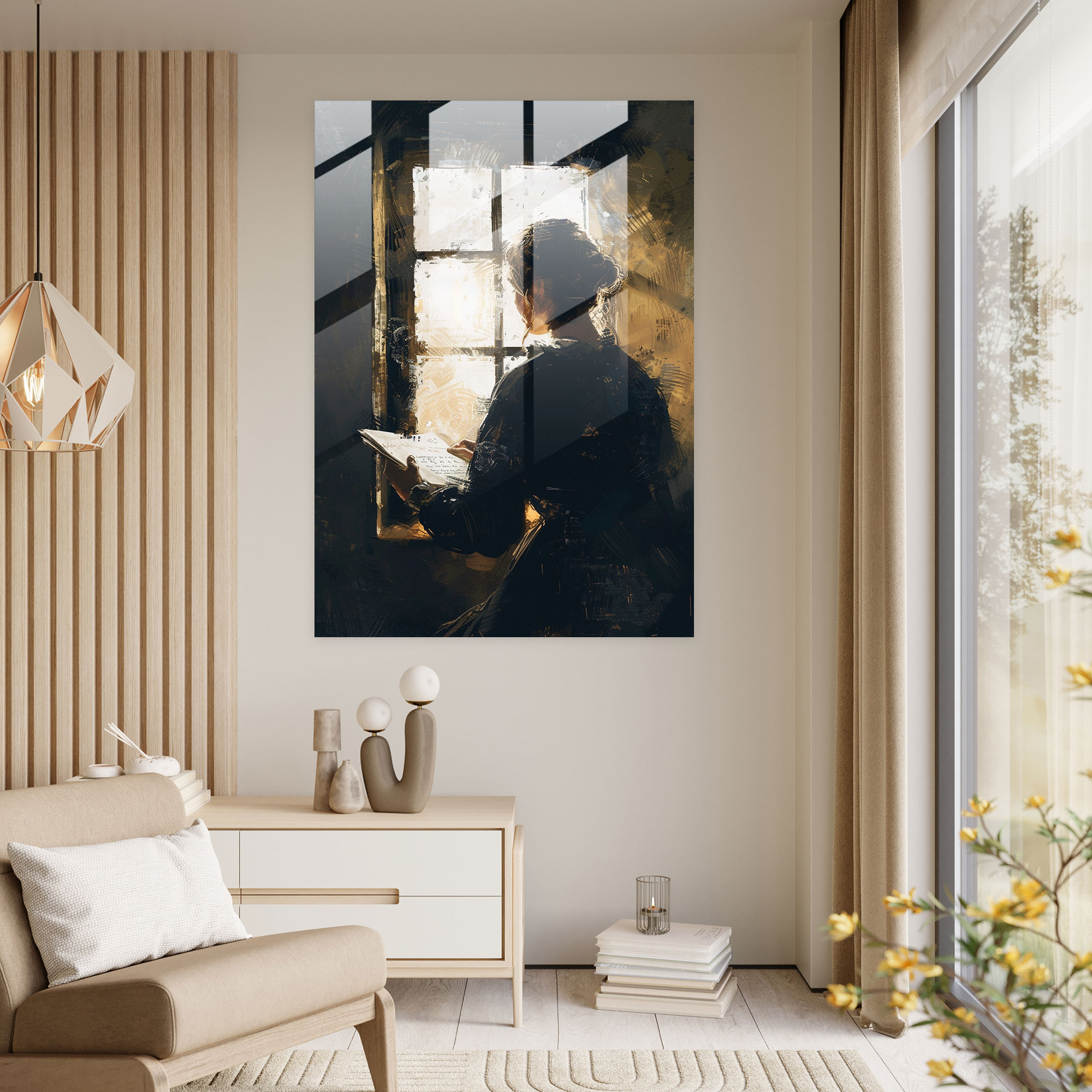 Johannes Vermeer Glass Print - Johannes Vermeer, Glass Print, Reading, Wall Decoration