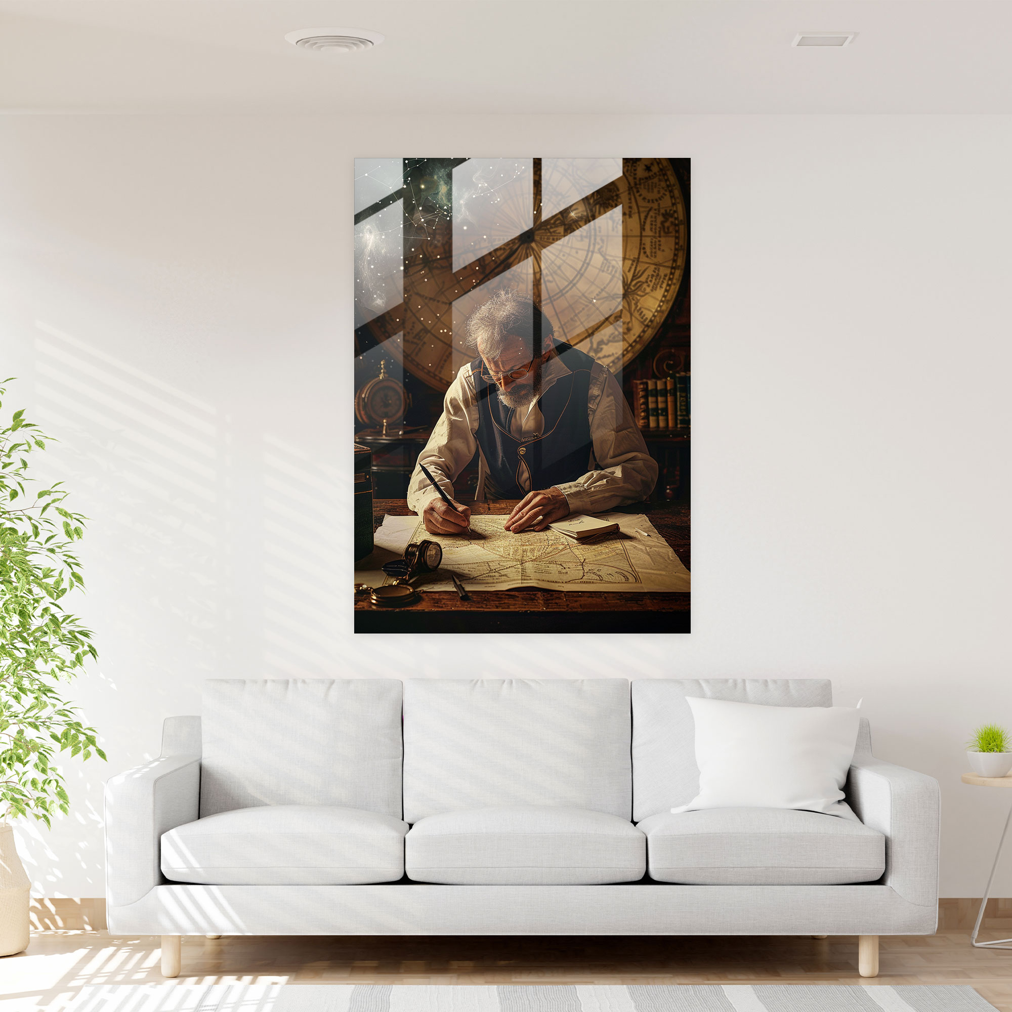Johannes Vermeer Modern Art - Johannes Vermeer, Glass Art, Map Of The Stars, Johannes Vermeer
