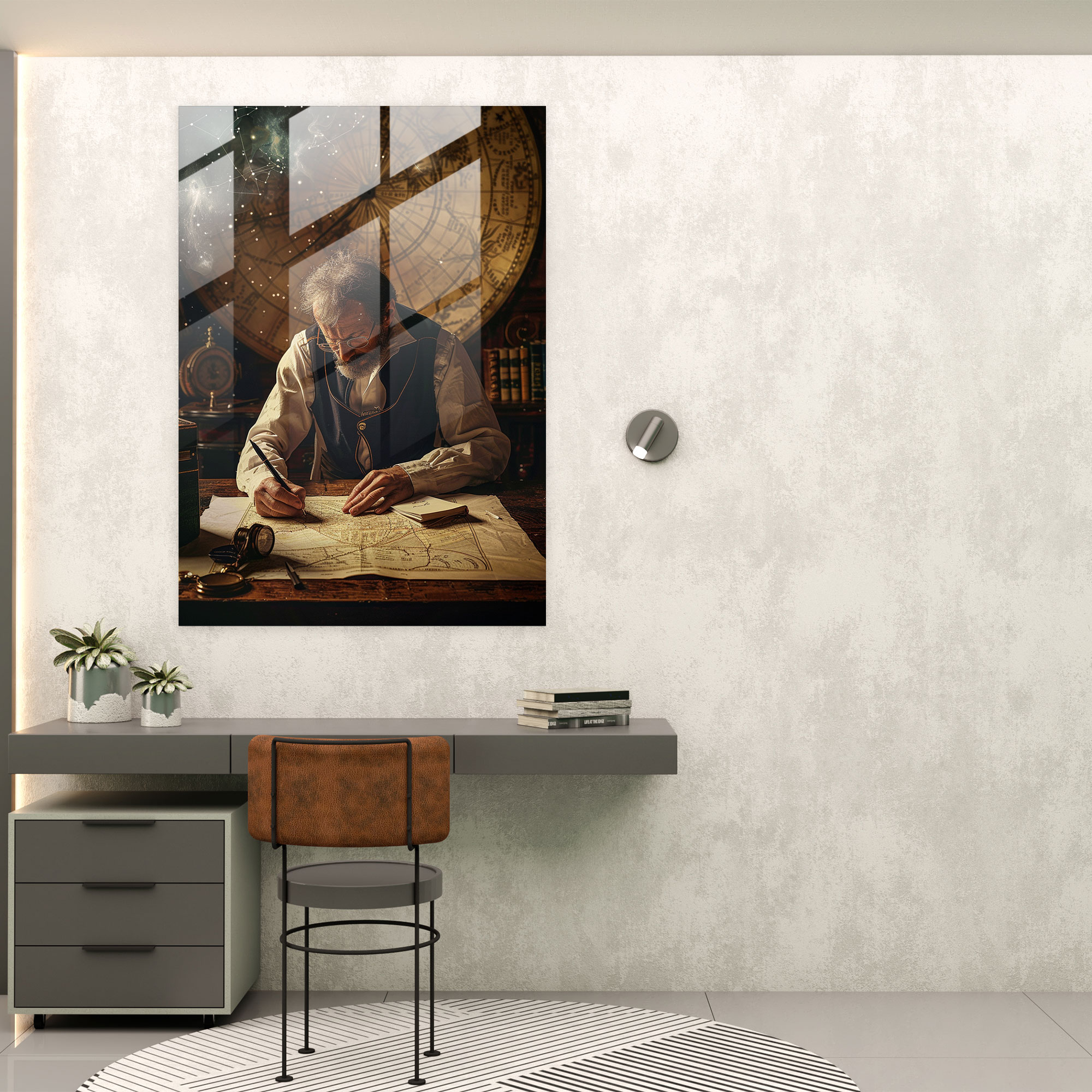Johannes Vermeer Modern Art - Johannes Vermeer, Glass Art, Map Of The Stars, Johannes Vermeer