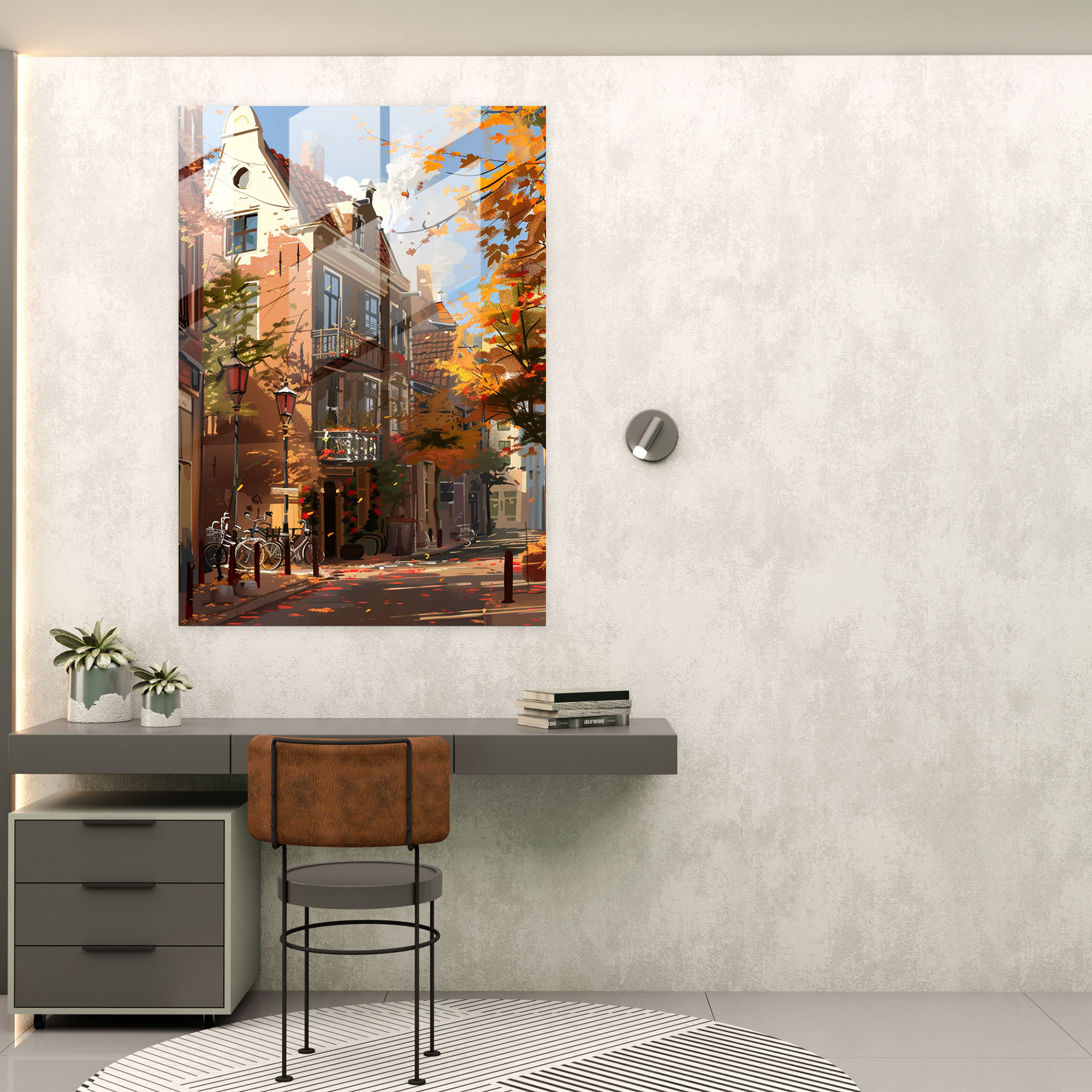 Johannes Vermeer Glass Print - Charming Street Scene - Johannes Vermeer, Glass Print, Glass Art, Home Decoration