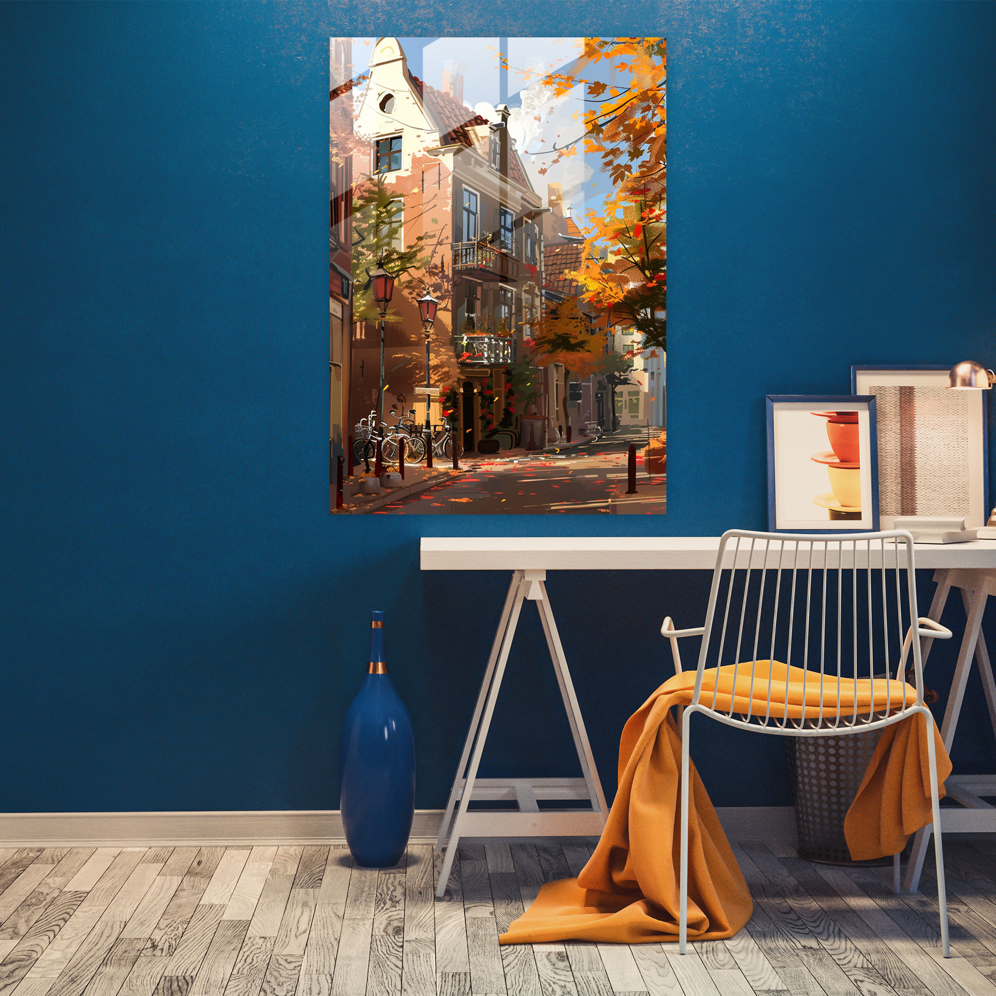 Johannes Vermeer Glass Print - Charming Street Scene - Johannes Vermeer, Glass Print, Glass Art, Home Decoration