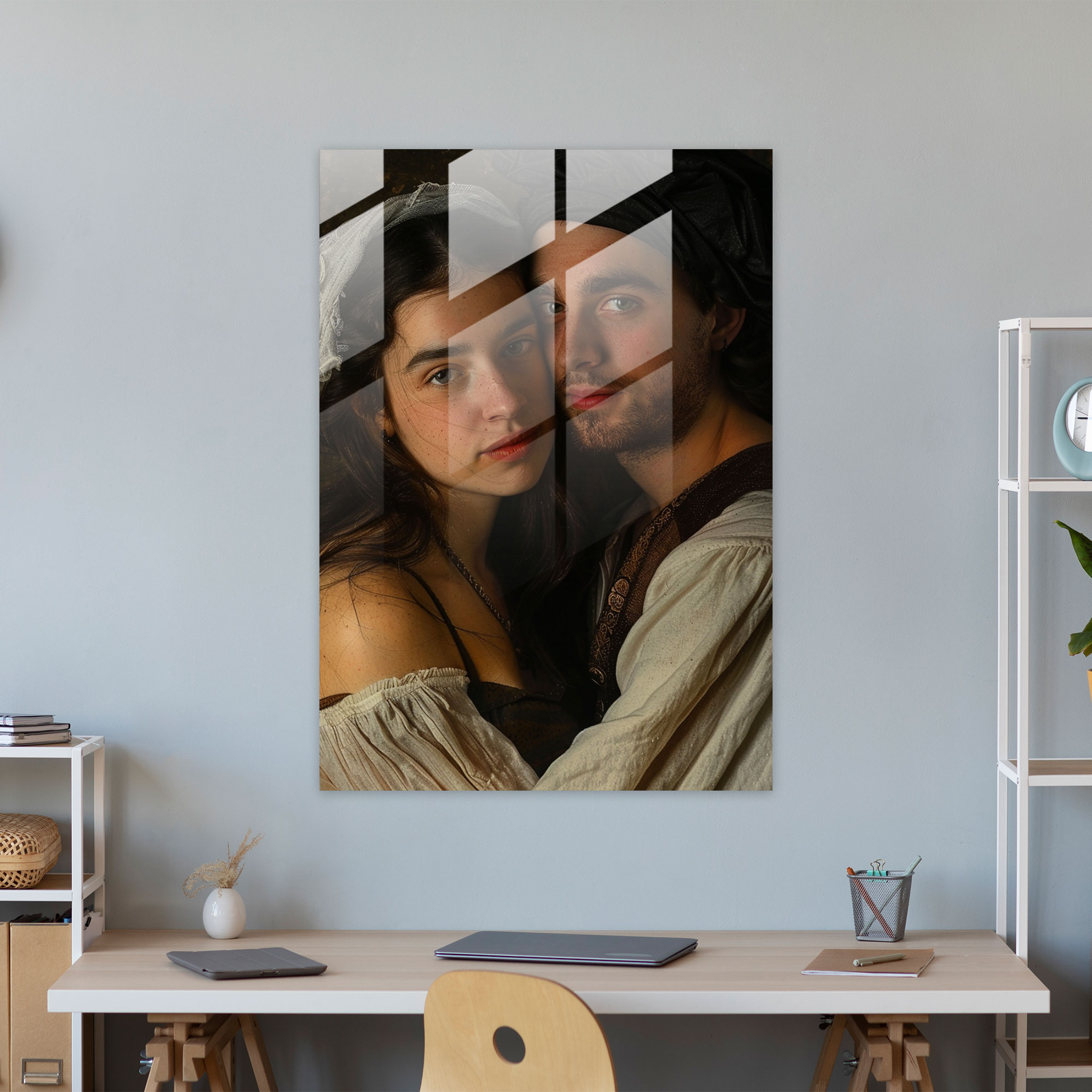 Johannes Vermeer Glass Wall Art - Romantic Couple Portrait - Johannes Vermeer, Wall Decoration, Johannes Vermeer, Home Decoration