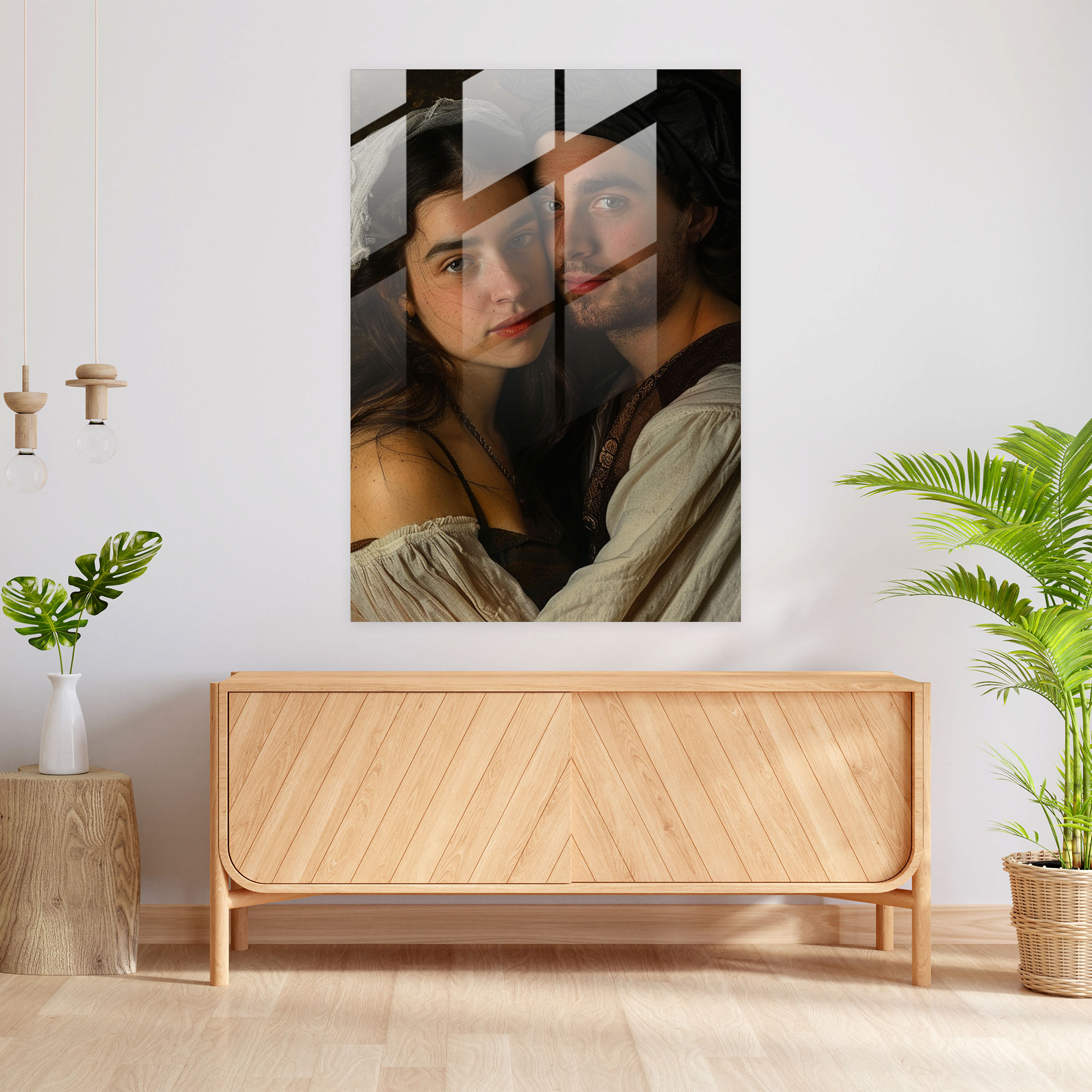 Johannes Vermeer Glass Wall Art - Romantic Couple Portrait - Johannes Vermeer, Wall Decoration, Johannes Vermeer, Home Decoration
