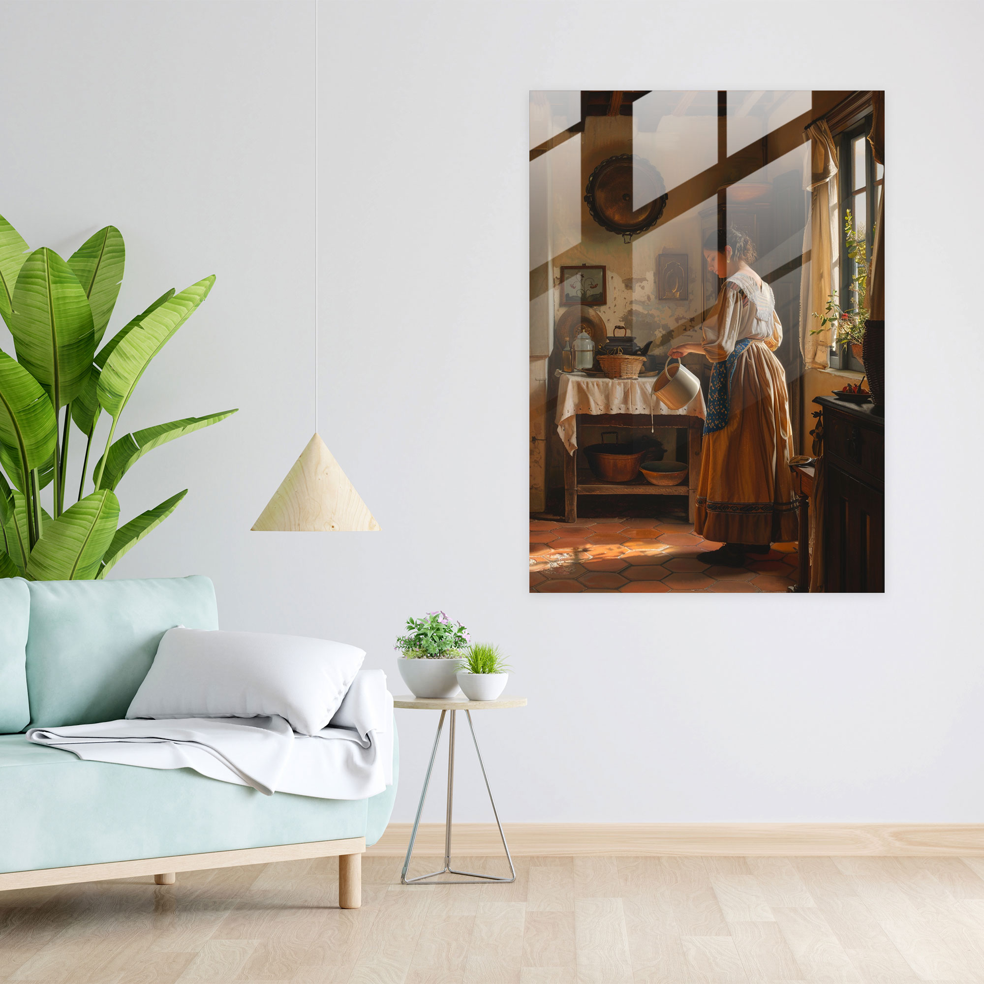 Johannes Vermeer Modern Art - Johannes Vermeer, Home Decoration, Modern Art, Glass Wall Art