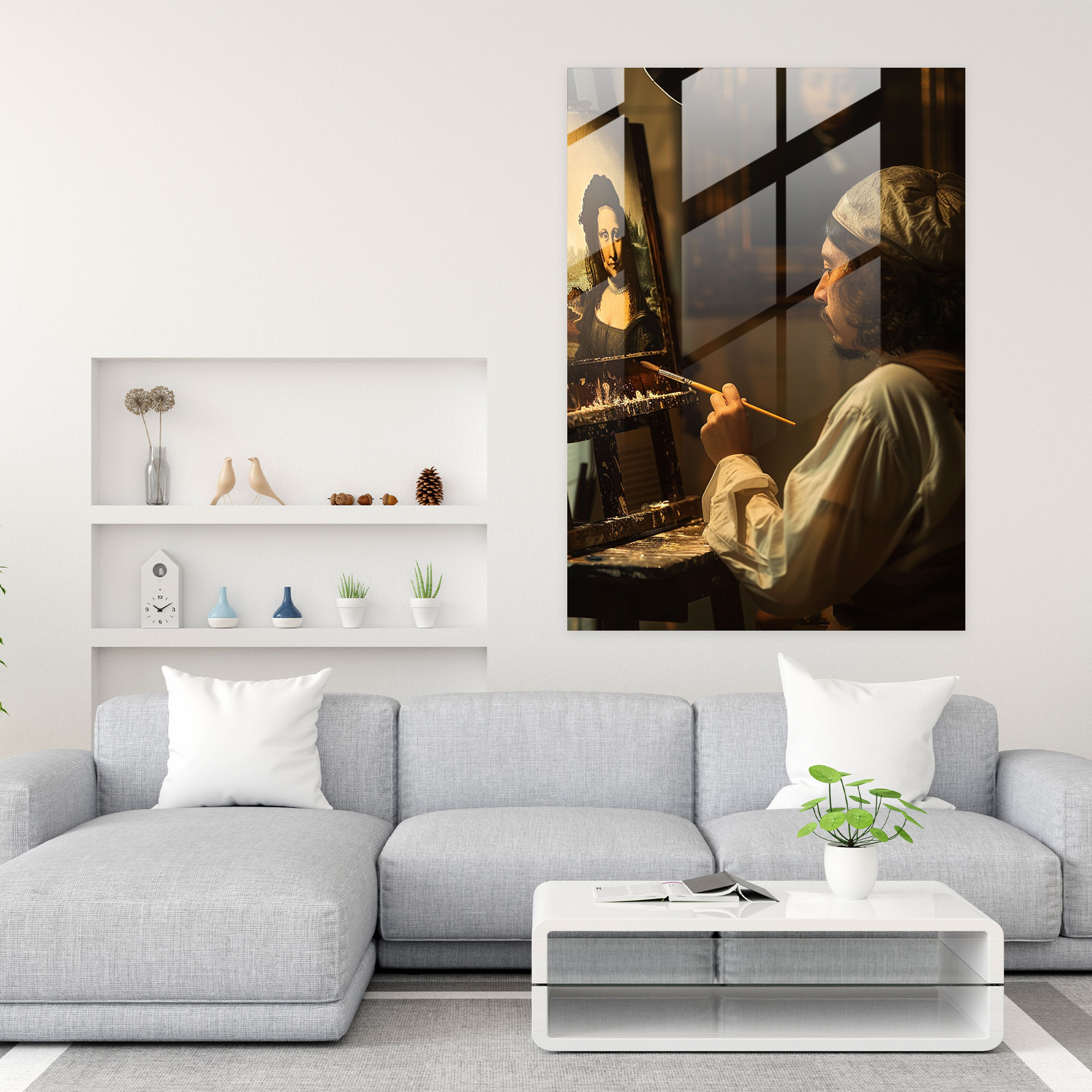 Johannes Vermeer Wall Decoration - The Art Of Painting - Johannes Vermeer, Johannes Vermeer, Modern Art, Glass Print