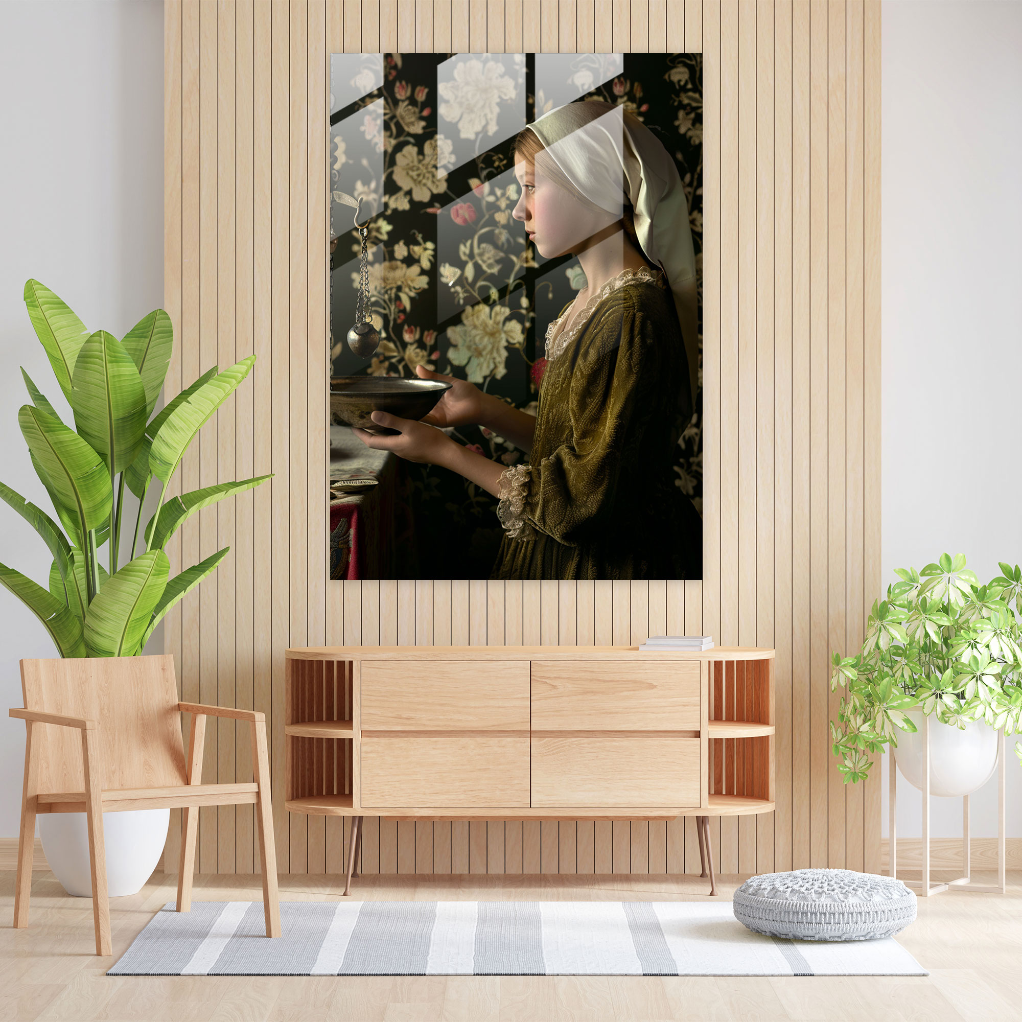 Johannes Vermeer Glass Art - Woman Holding A Balance - Johannes Vermeer, Glass Print, Modern Art, Johannes Vermeer