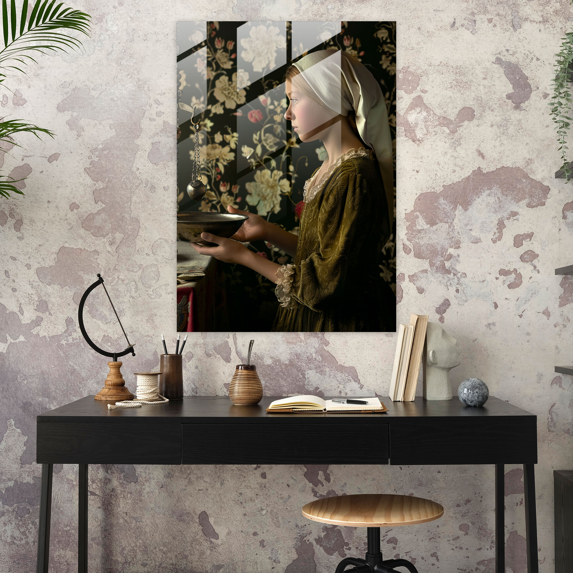 Johannes Vermeer Glass Art - Woman Holding A Balance - Johannes Vermeer, Glass Print, Modern Art, Johannes Vermeer