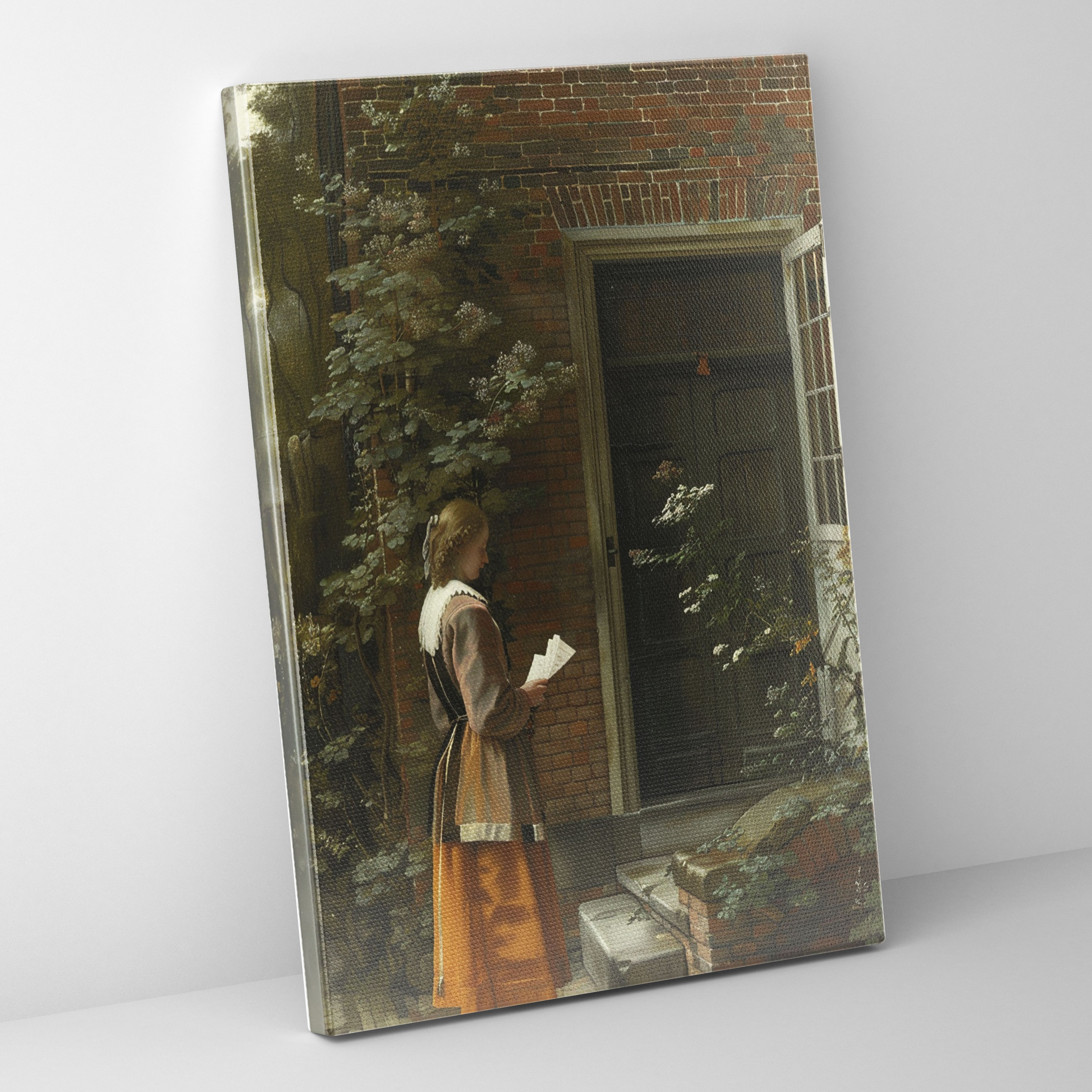 Johannes Vermeer Kadın Mektup Tutuyor Kanvas Tablo - Ev Dekorasyonu Duvar Sanatı