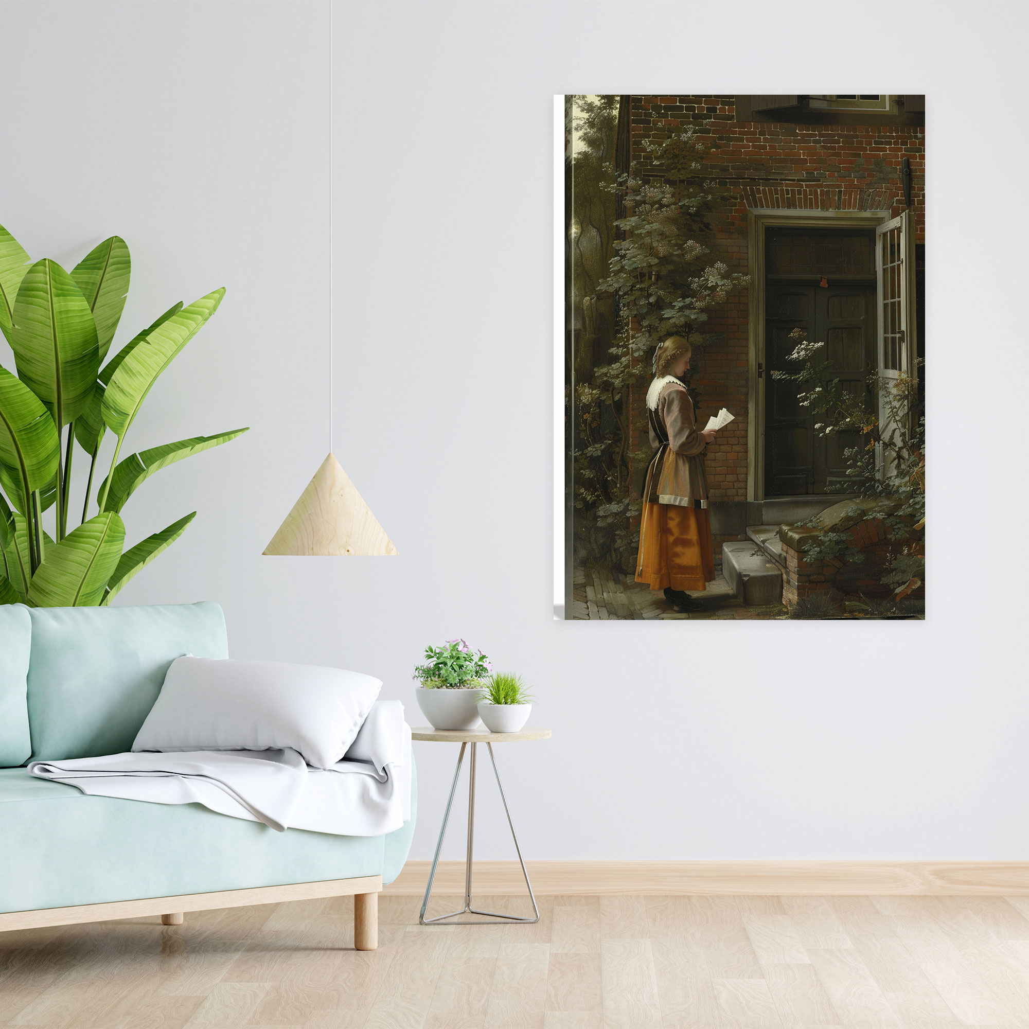 Johannes Vermeer Kadın Mektup Tutuyor Kanvas Tablo - Ev Dekorasyonu Duvar Sanatı