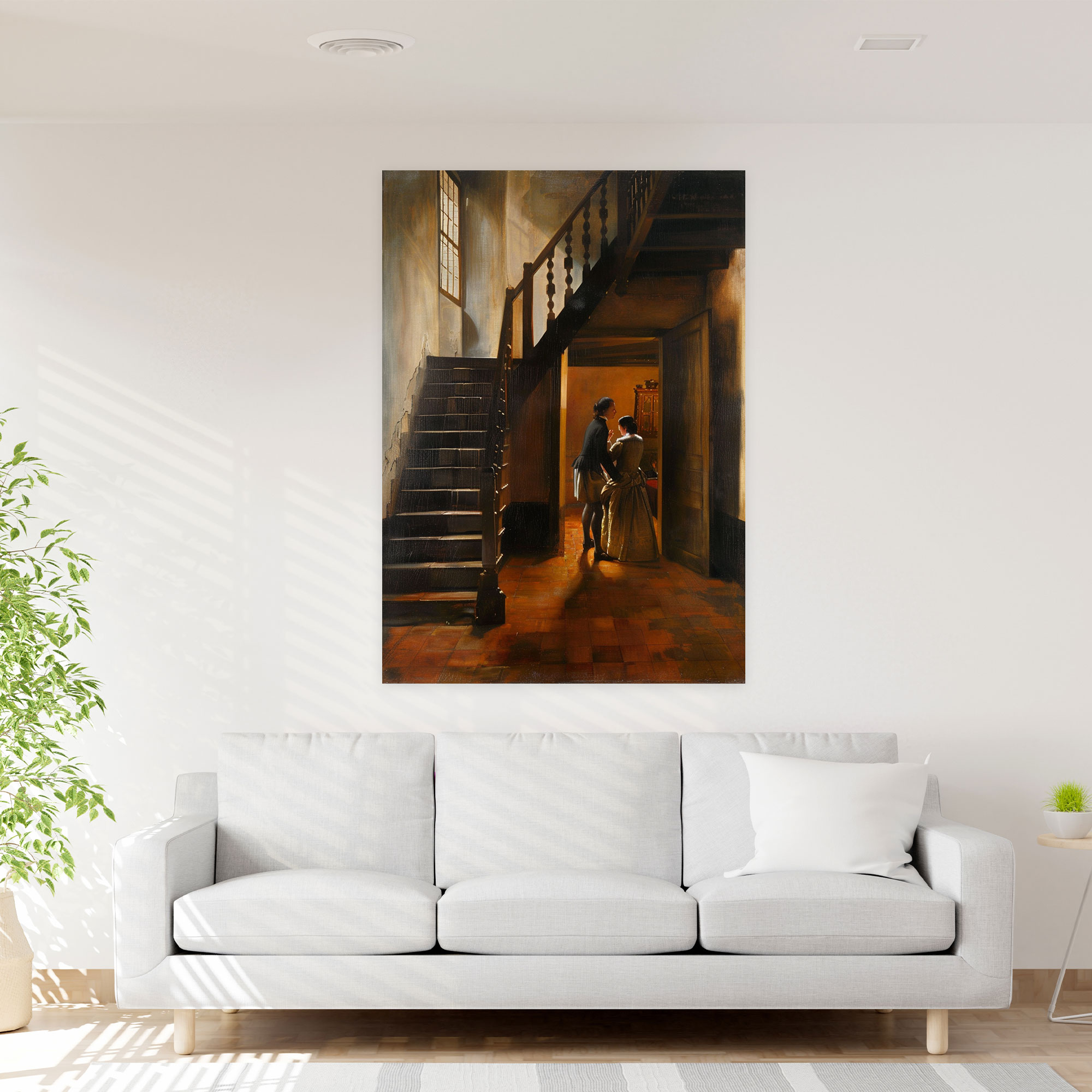 Johannes Vermeer Wall Art - Couple Sharing A Moment - Johannes Vermeer, Home Decoration, Wall Art, Canvas