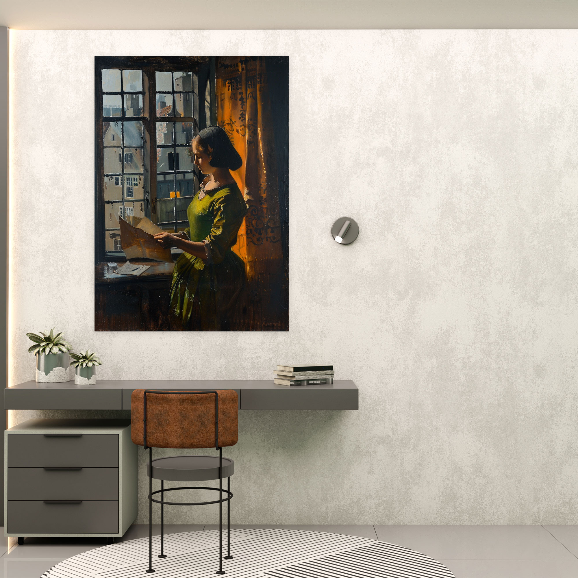 Johannes Vermeer Kadın Mektup Okur Kanvas Tablo - Duvar Süslemesi Johannes Vermeer