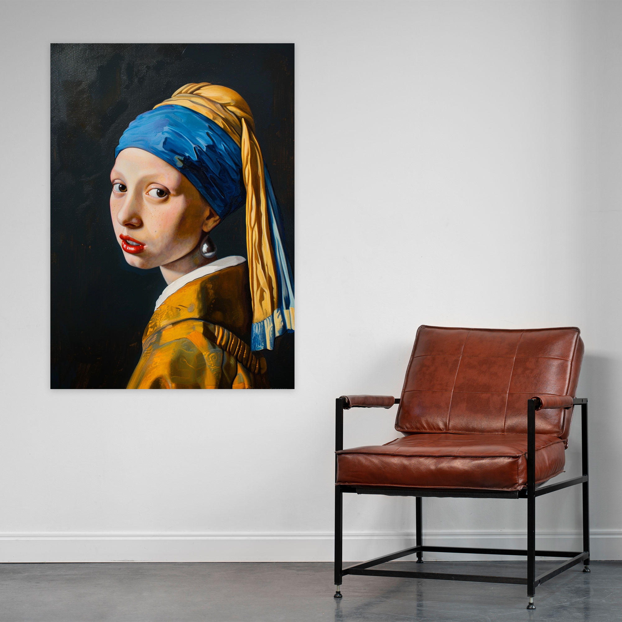 Altın Çağ Kızı İnci Küpeli Duvar Sanatı - Johannes Vermeer Ev Dekorasyonu Kanvas Tablo Sanatı