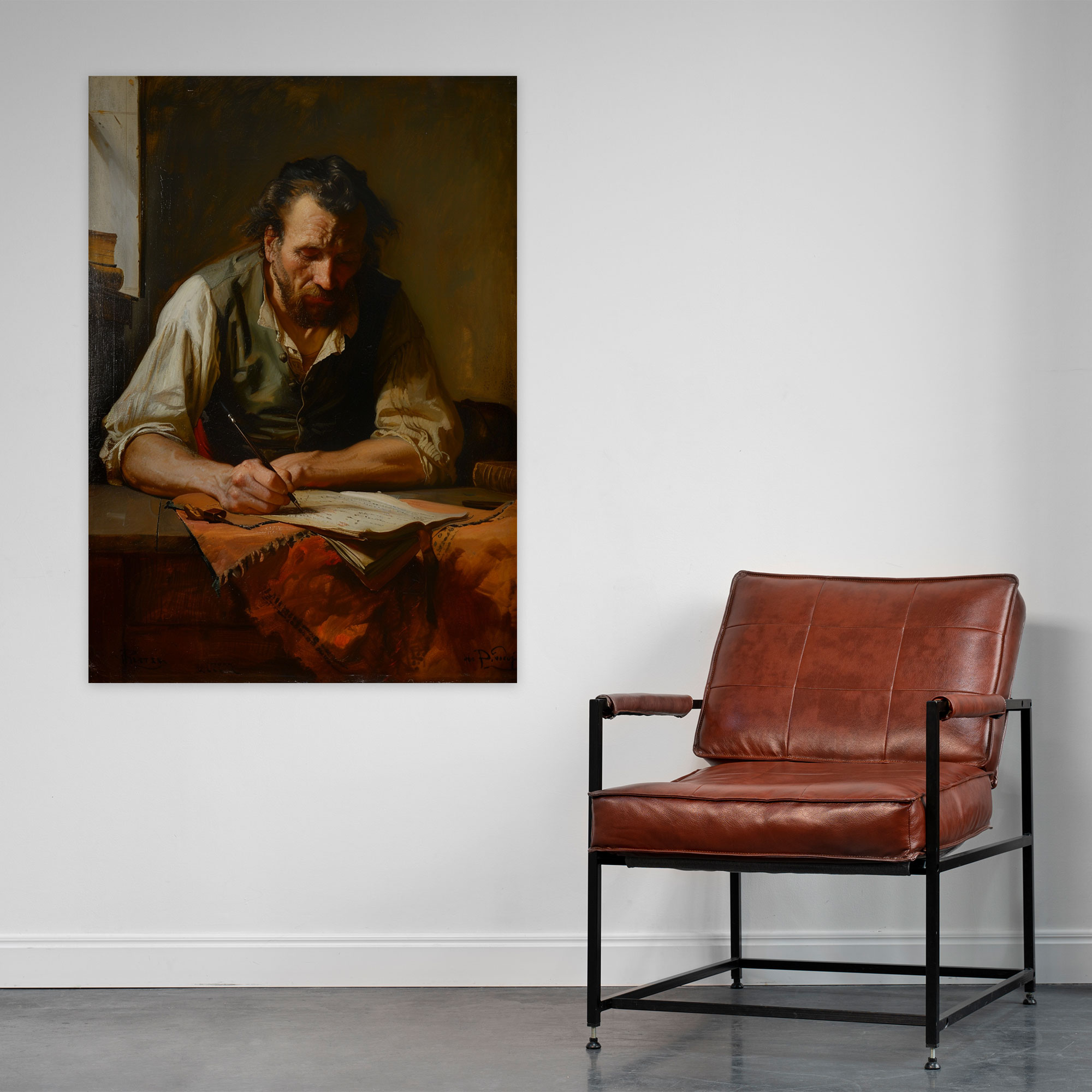 Dutch Realism Man Writing A Letter Wall Decoration - Johannes Vermeer, Wall Decoration, Canvas, Canvas Wall Art