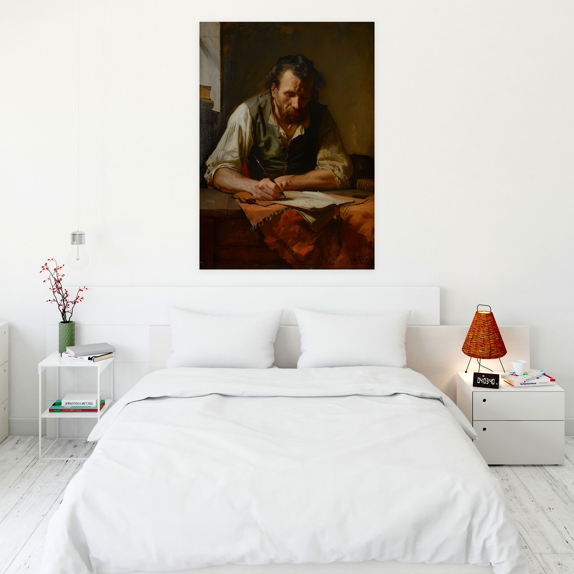 Dutch Realism Man Writing A Letter Wall Decoration - Johannes Vermeer, Wall Decoration, Canvas, Canvas Wall Art