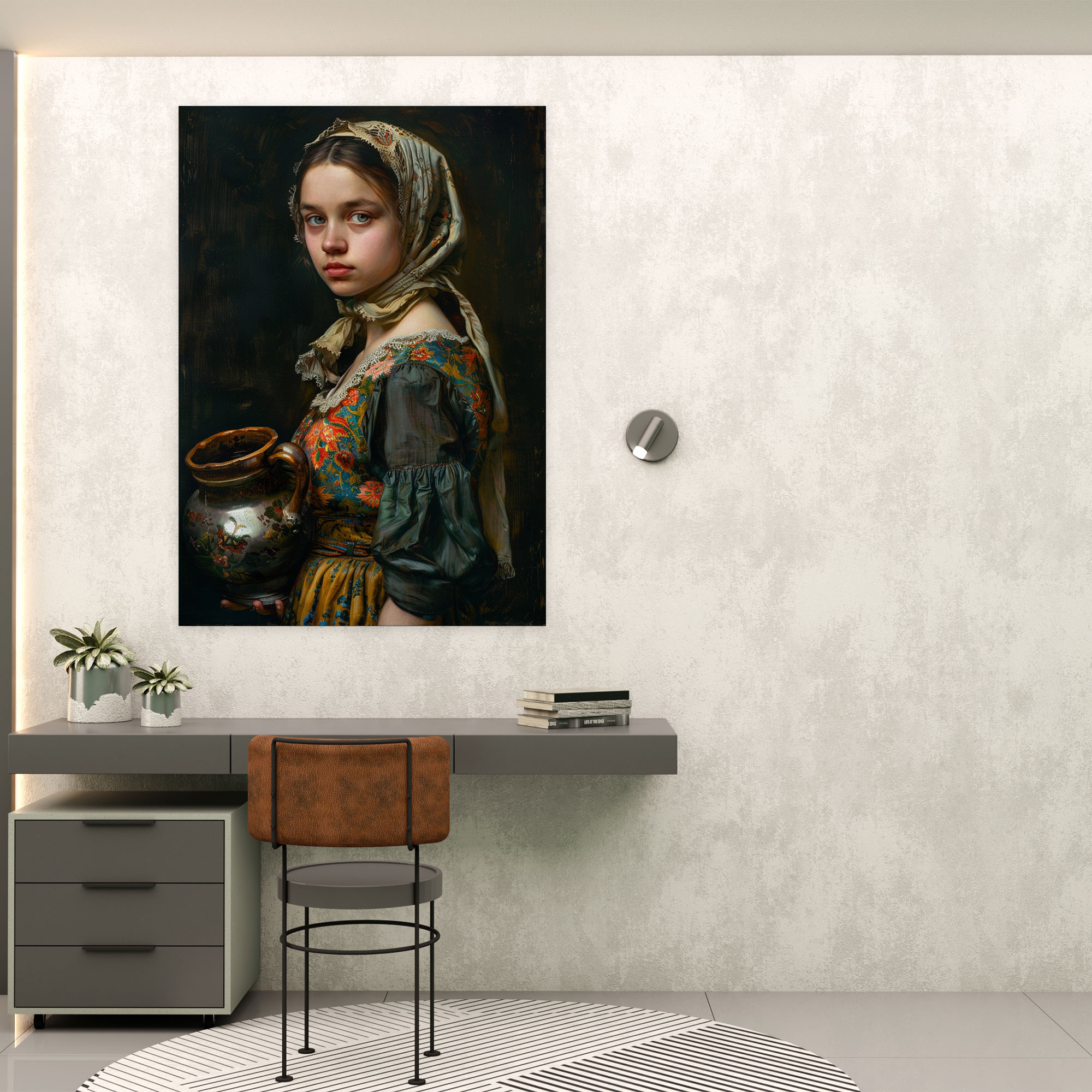 Johannes Vermeer Young Woman With Water Pitcher Wall Art - Johannes Vermeer, Canvas Print, Wall Art, Home Decoration