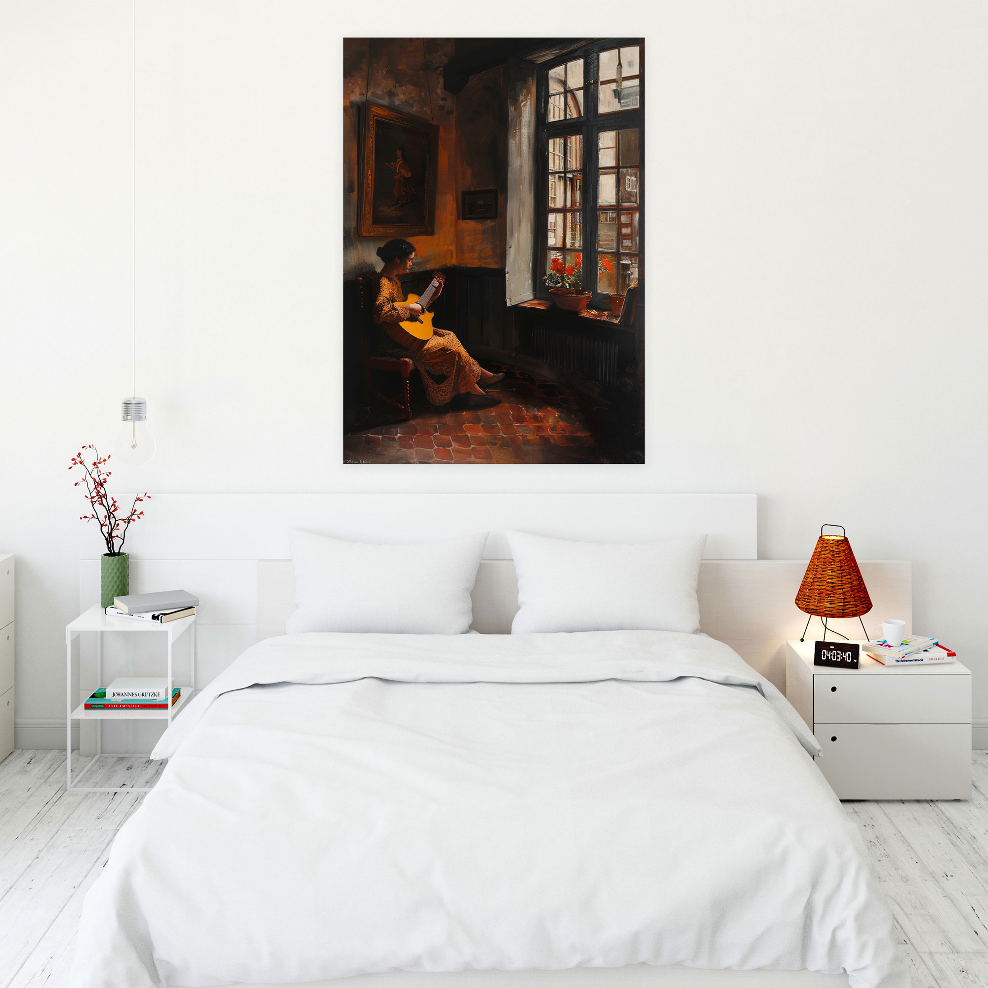 Johannes Vermeer Woman Playing Guitar Wall Decoration - Johannes Vermeer, Home Decoration, Wall Art, Canvas