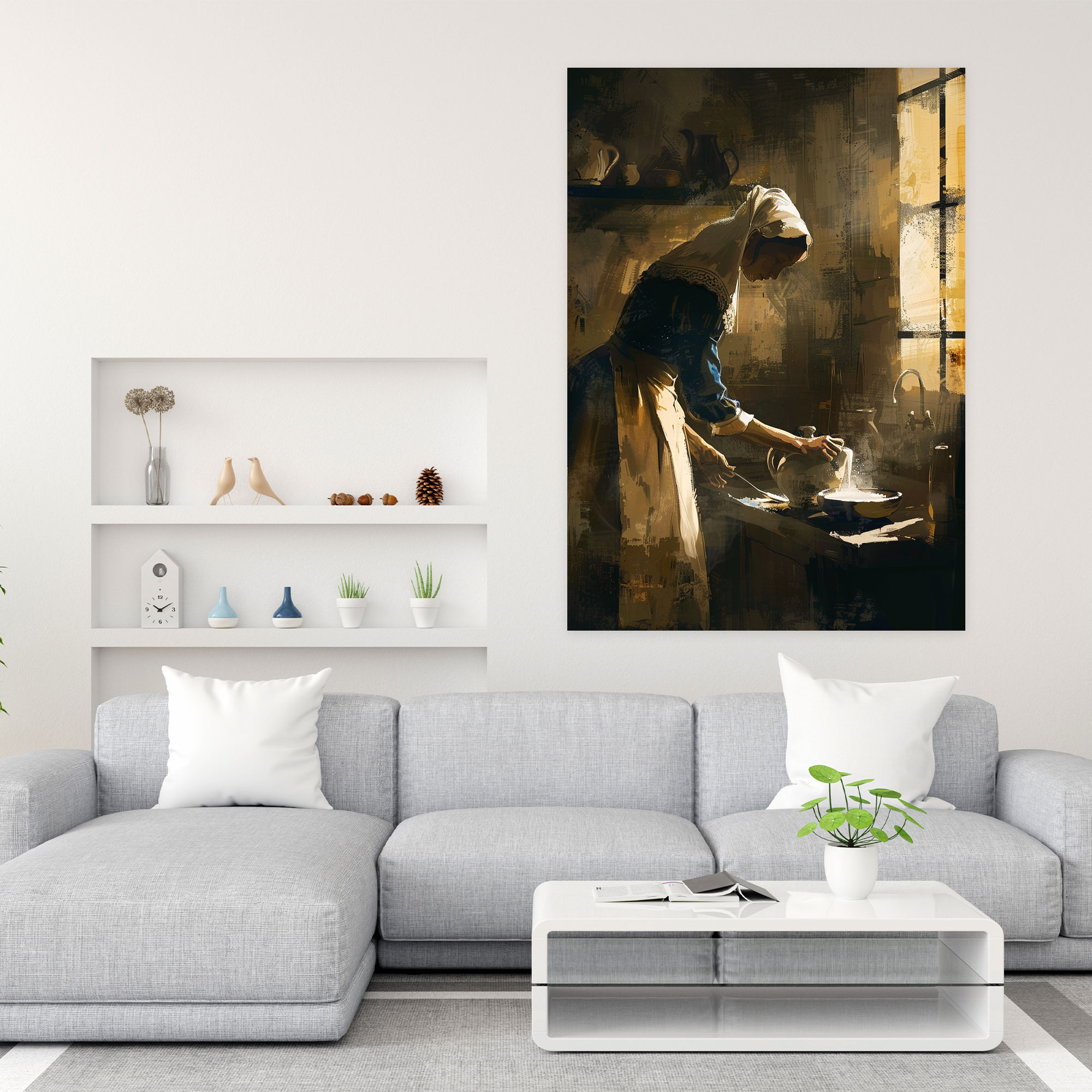 Johannes Vermeer Duvar Sanatı - Duvar Dekorasyonu Kanvas Tablo Ev Dekorasyonu