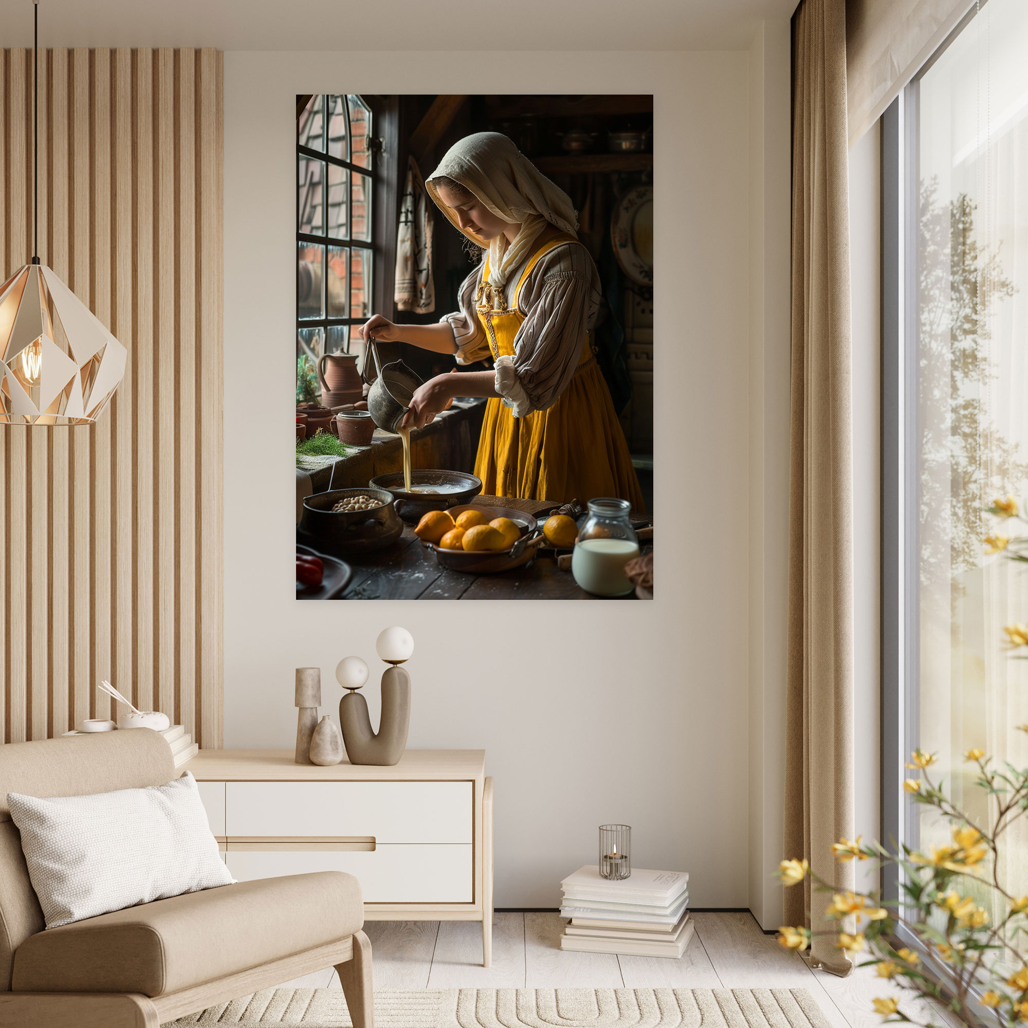 Johannes Vermeer Duvar Sanatı - Duvar Dekorasyonu Kanvas Tablo Ev Dekorasyonu