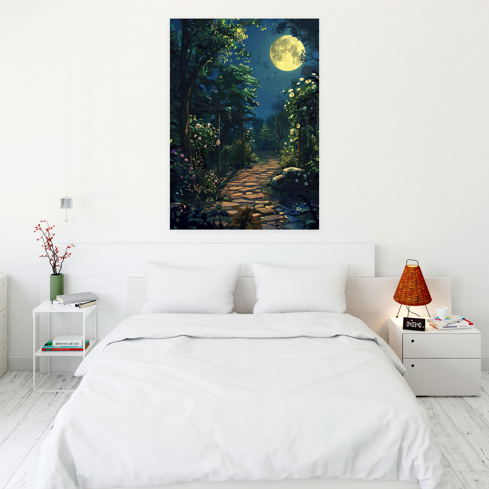 Johannes Vermeer Canvas Print - Johannes Vermeer, Moonlit Garden Art, Nature Decor, Johannes Vermeer