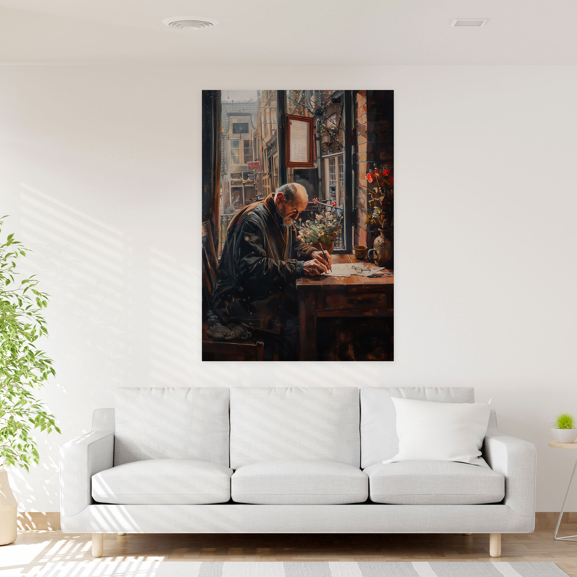 Johannes Vermeer Man Writing A Letter Wall Art - Johannes Vermeer, Wall Art, Canvas, Canvas Print