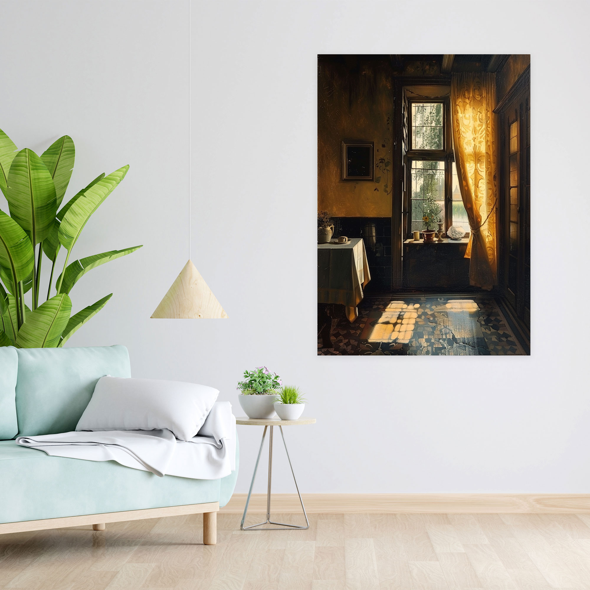 Johannes Vermeer Peaceful Domestic Interior Canvas Print - Johannes Vermeer, Wall Art, Canvas, Johannes Vermeer