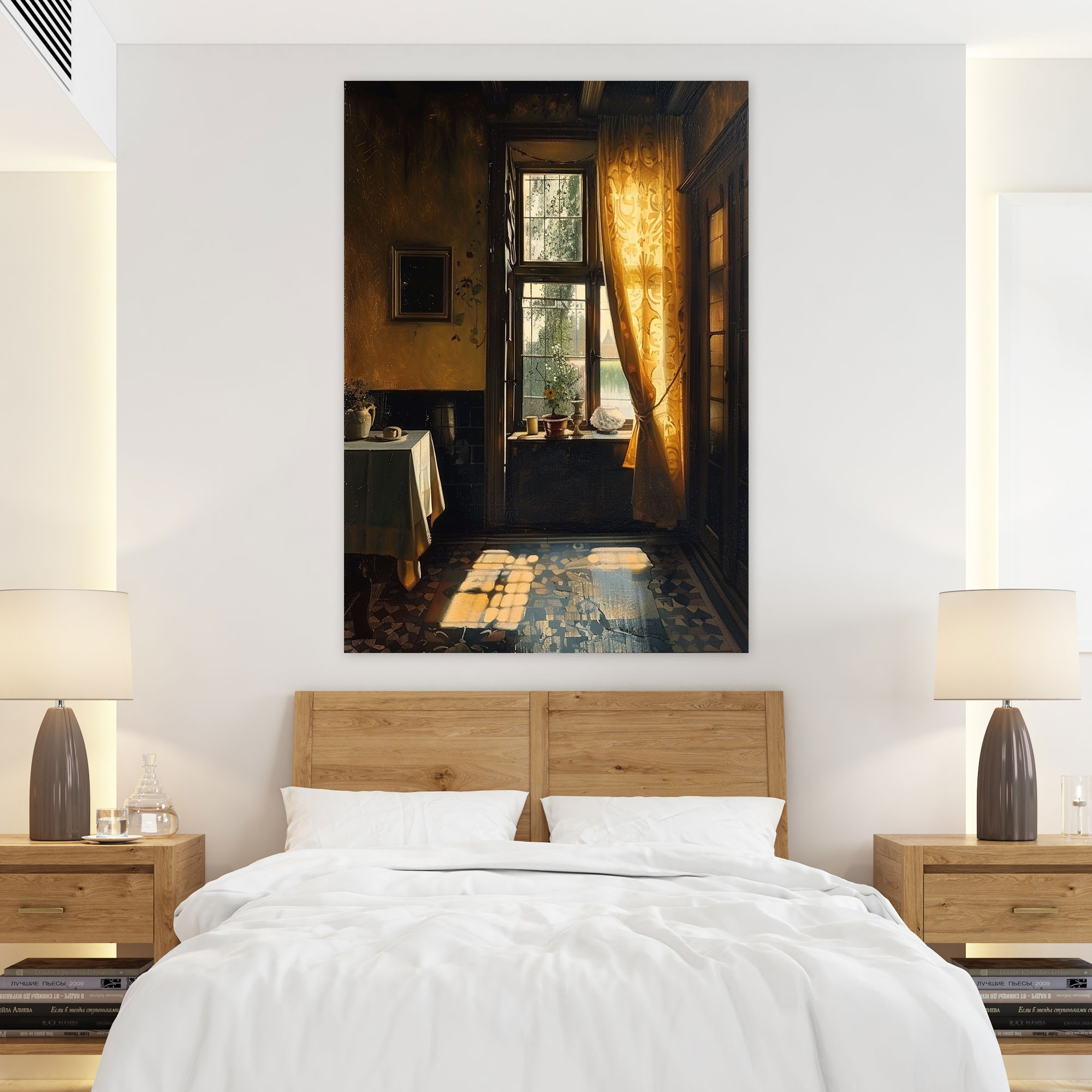 Johannes Vermeer Peaceful Domestic Interior Canvas Print - Johannes Vermeer, Wall Art, Canvas, Johannes Vermeer