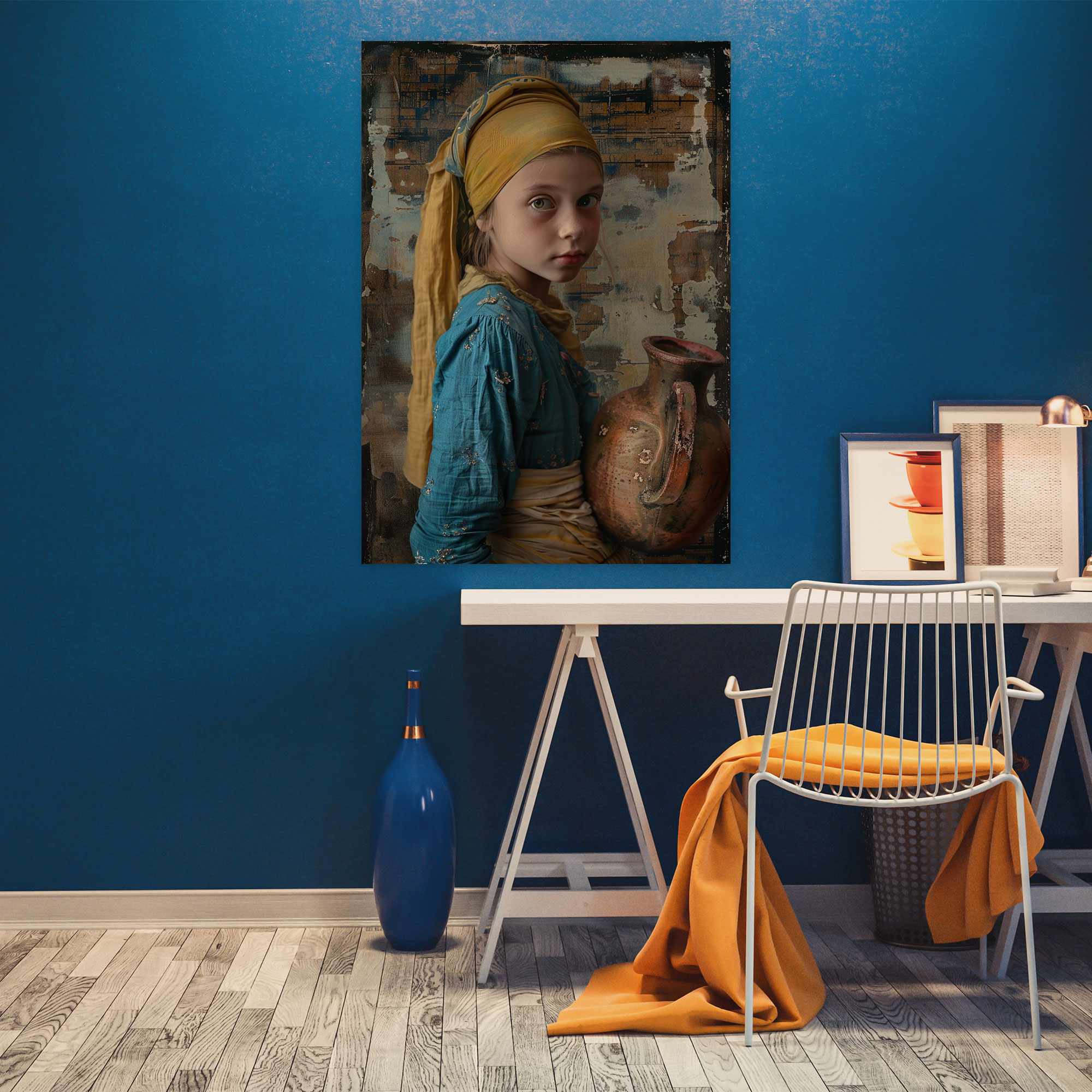 Johannes Vermeer Küçük Kız ve Kavanoz Tablo Sanatı - Kanvas Tablo Ev Dekorasyonu