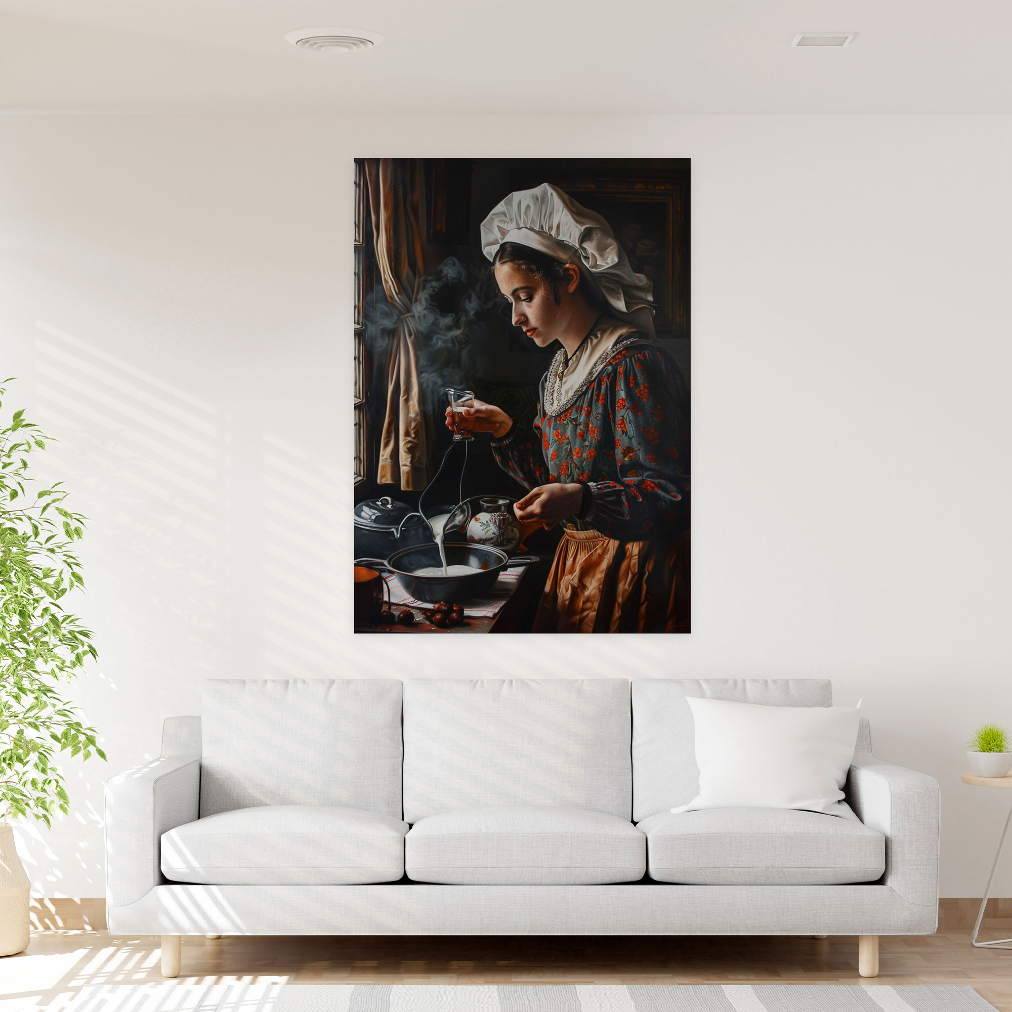 Johannes Vermeer Canvas Print - Woman Pouring Milk - Johannes Vermeer, Wall Decoration, Canvas, Home Decoration