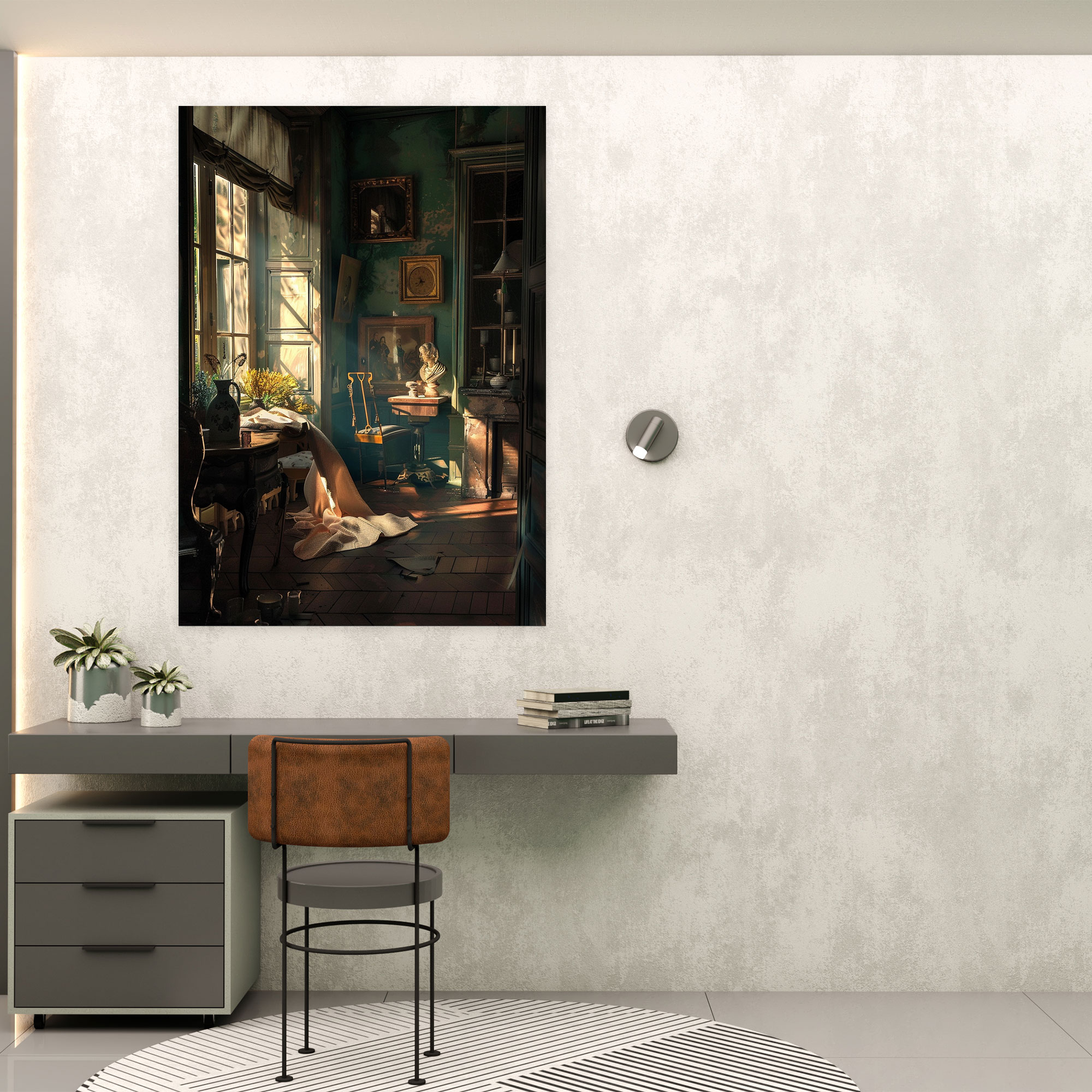 Johannes Vermeer Canvas Print - Peaceful Domestic Scene - Johannes Vermeer, Wall Decoration, Canvas, Canvas Wall Art