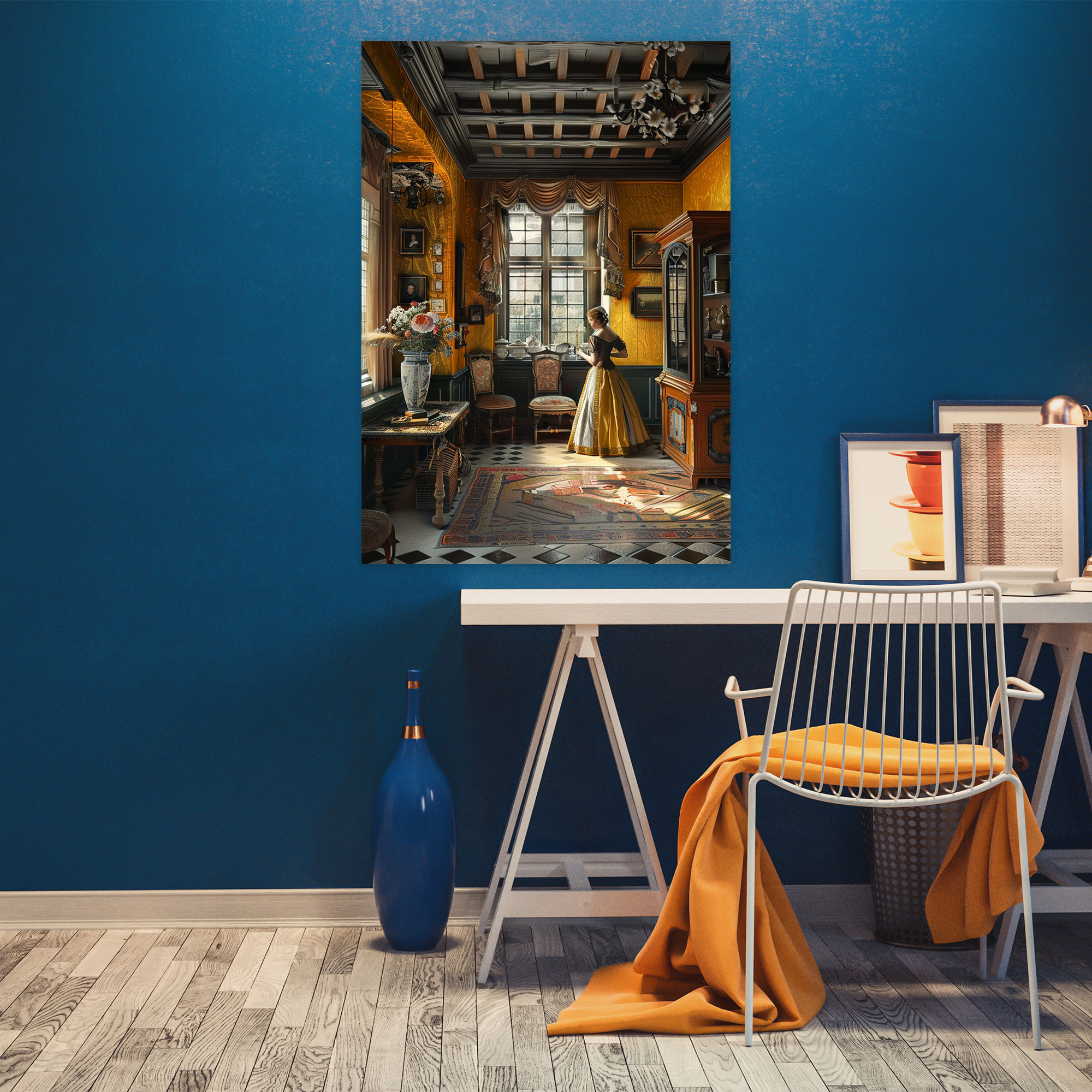 Johannes Vermeer Wall Art - Maiden In Richly Decorated Interior - Johannes Vermeer, Canvas, Johannes Vermeer, Wall Decoration