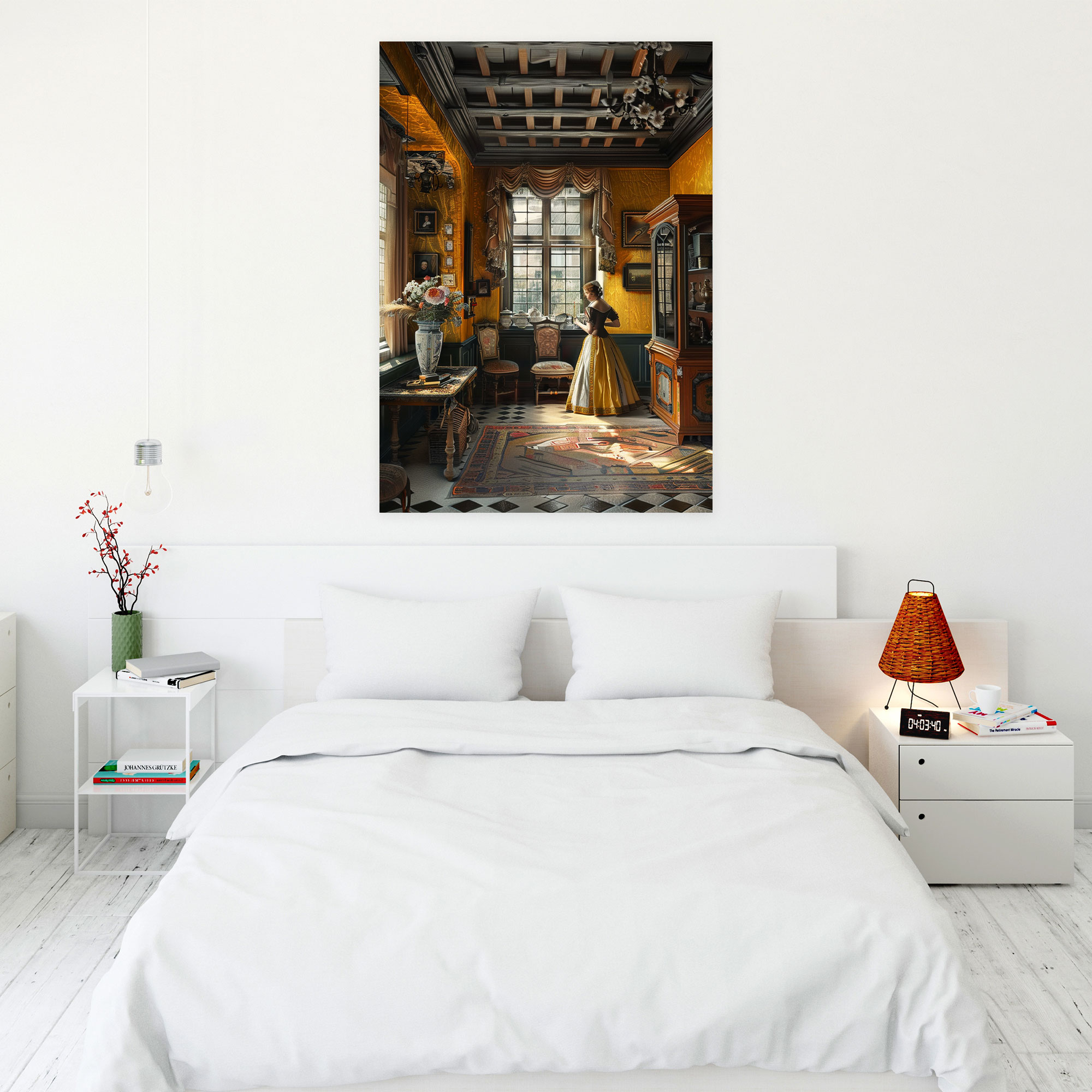Johannes Vermeer Wall Art - Maiden In Richly Decorated Interior - Johannes Vermeer, Canvas, Johannes Vermeer, Wall Decoration
