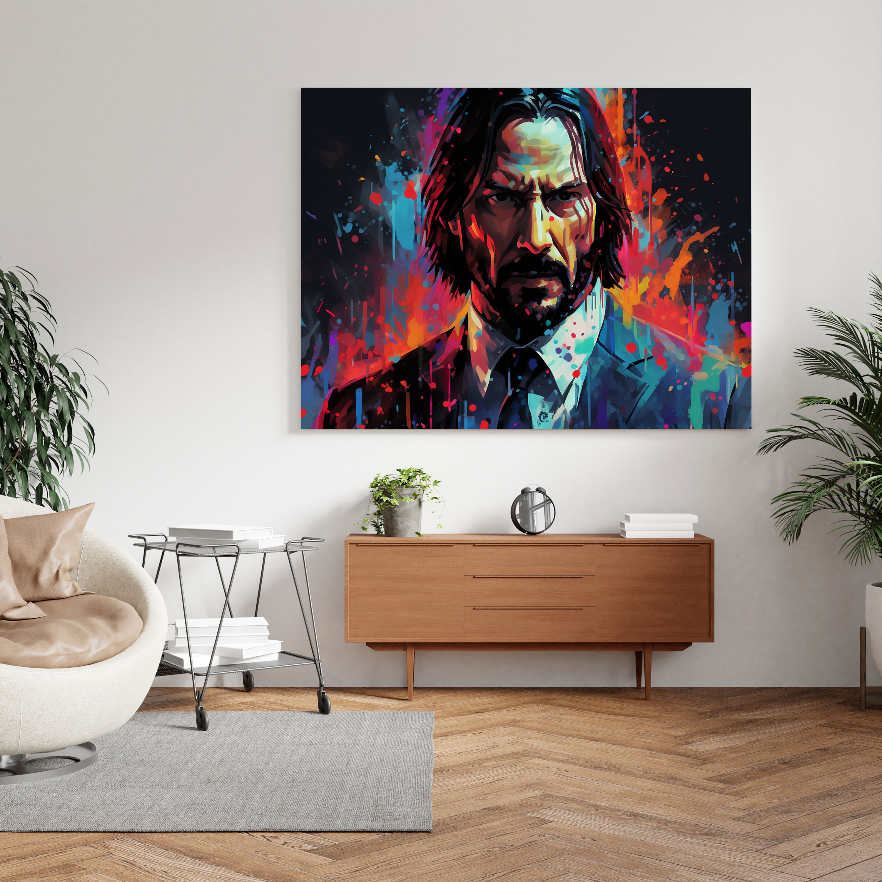 John Wick Canvas Print - Rainy Encounter - John Wick, Wall Decoration, John Wick, Canvas Print