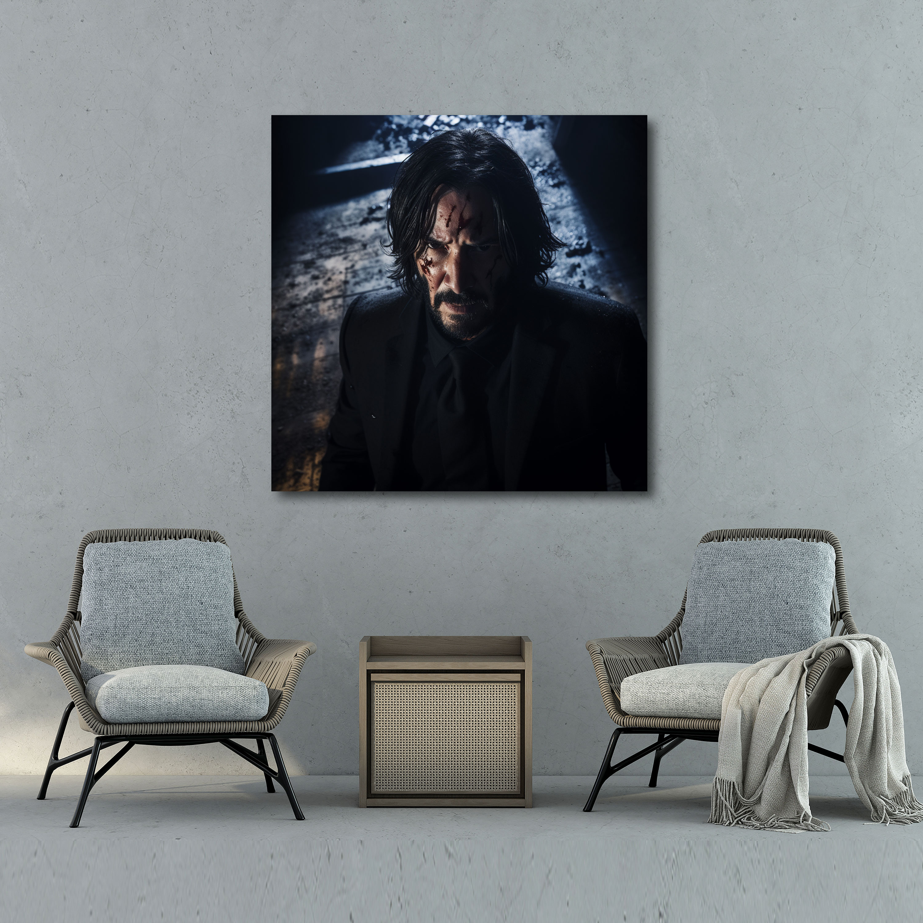 John Wick Canvas Print - Gritty Gaze - John Wick, Home Decoration, Canvas Wall Art, Dark Depiction