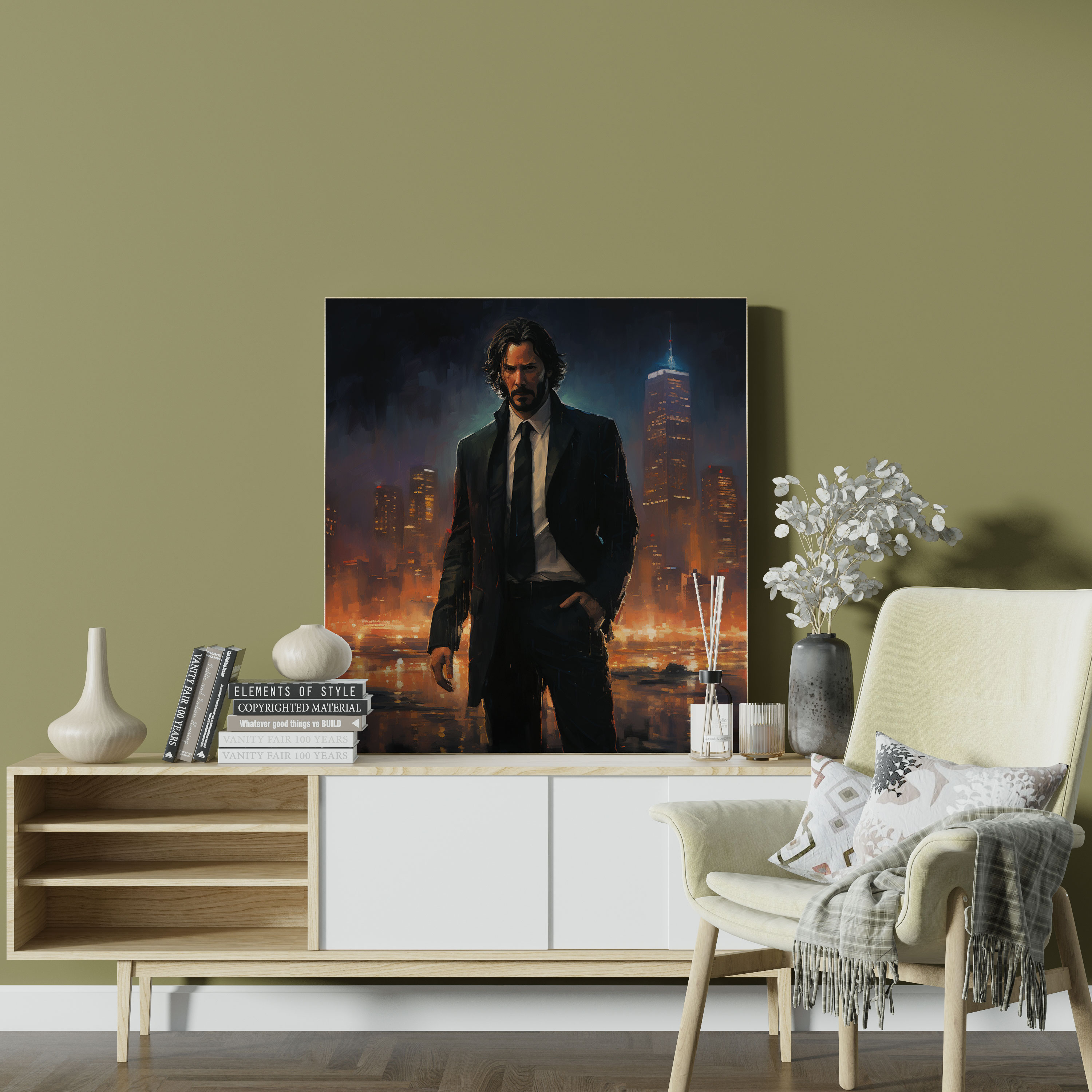 John Wick Canvas Print - Nightfall Vigilante - John Wick, Moody Painting, Canvas, John Wick