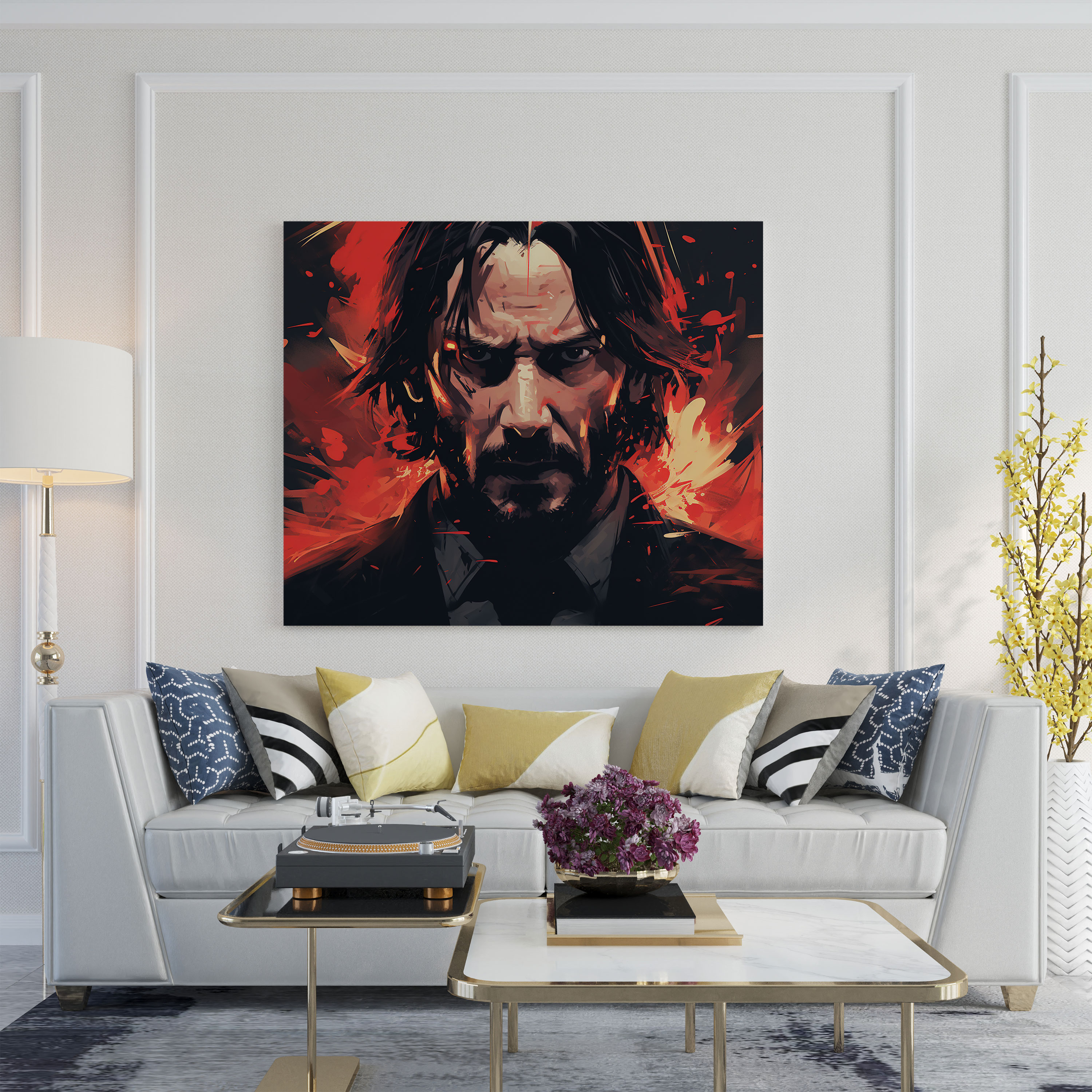 John Wick Wall Art - Focused Face - John Wick, Canvas Wall Art, Wall Decoration, Canvas Print
