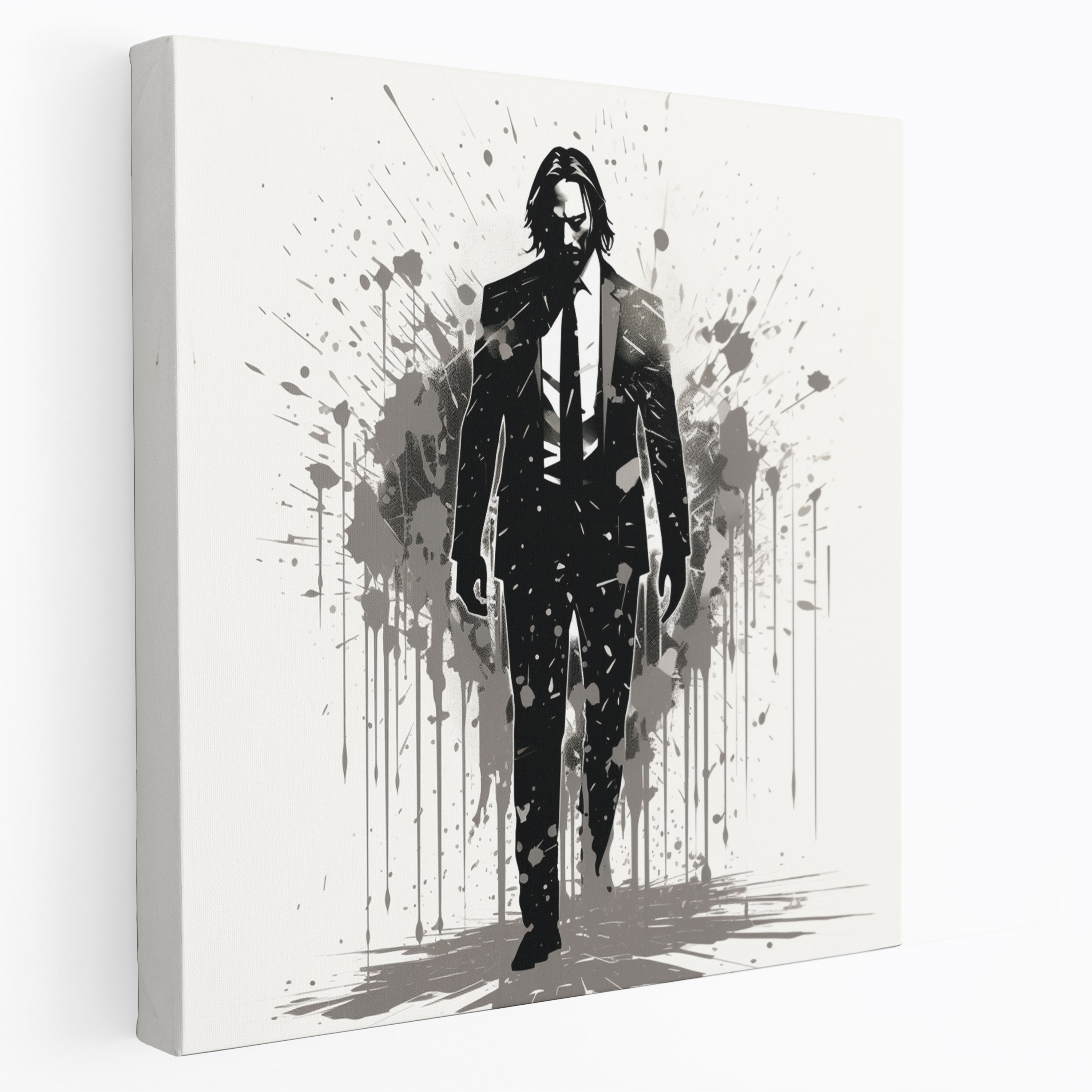 John Wick Wall Decoration - Resilient Silhouette - John Wick, Home Decoration, Minimalist Black And White Sketch, Wall Decoration