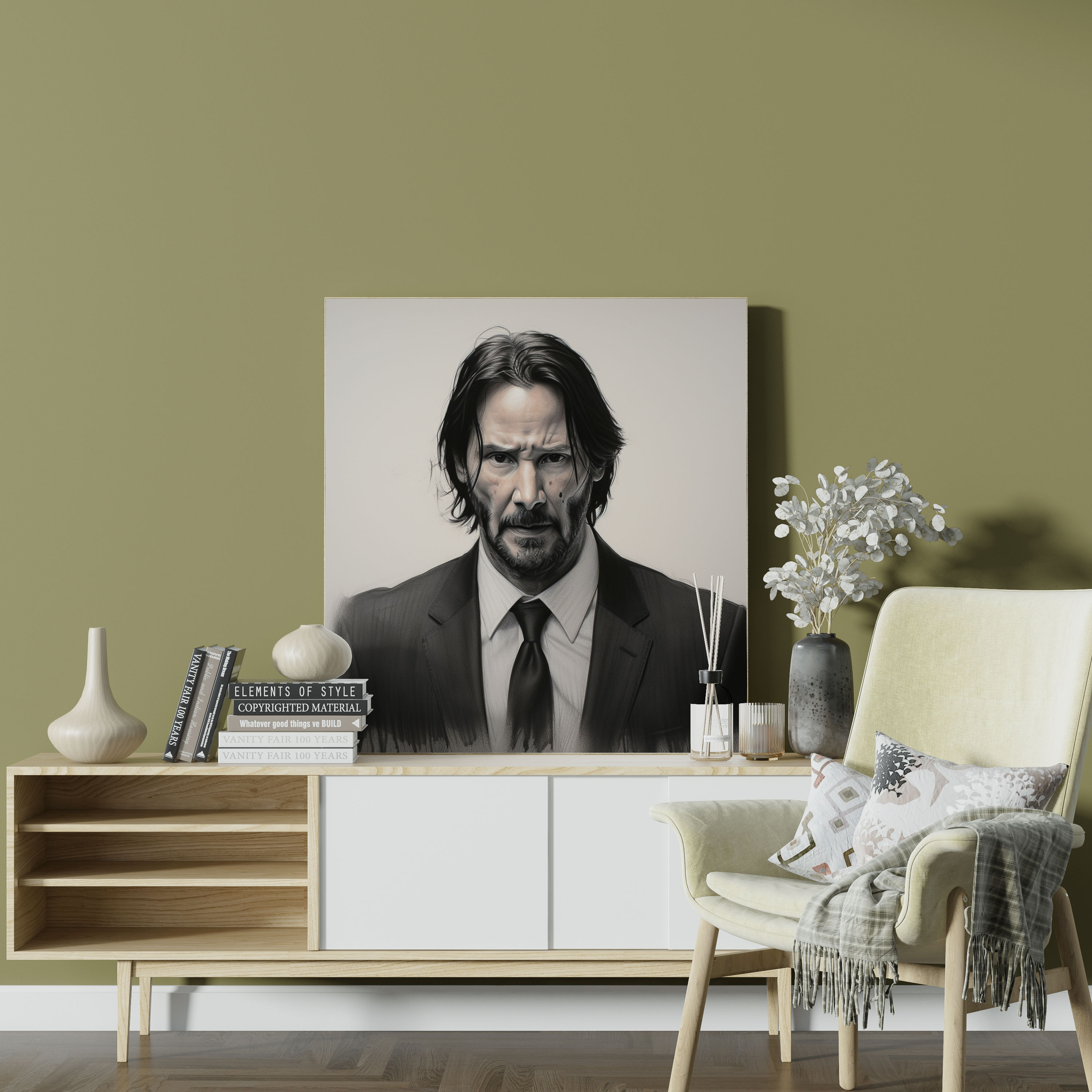 John Wick Wall Art - Steely Gaze - John Wick, Canvas Wall Art, Steely Gaze, Determination