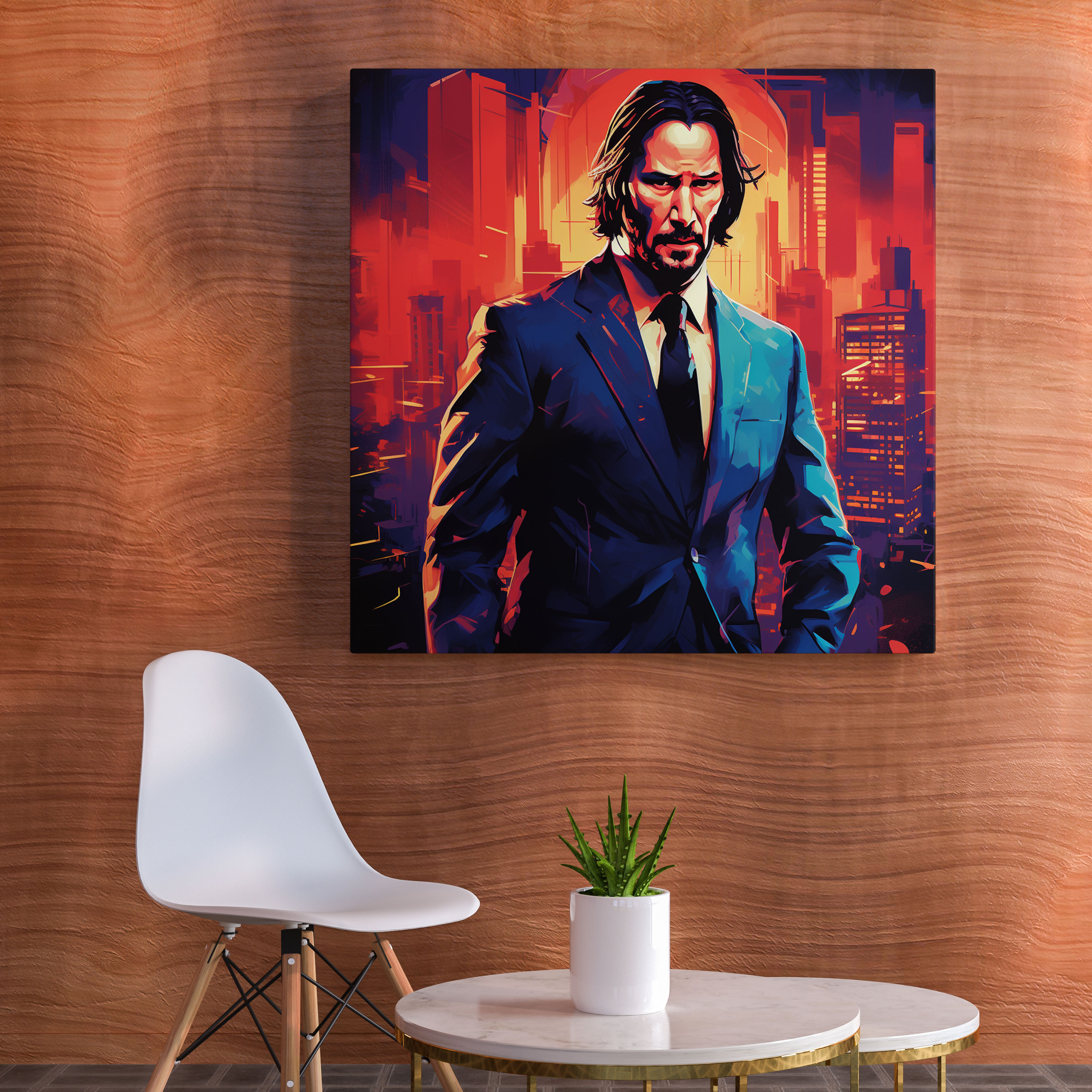 John Wick Neon Wall Art - John Wick, Unique, Glowing Colors, Fans