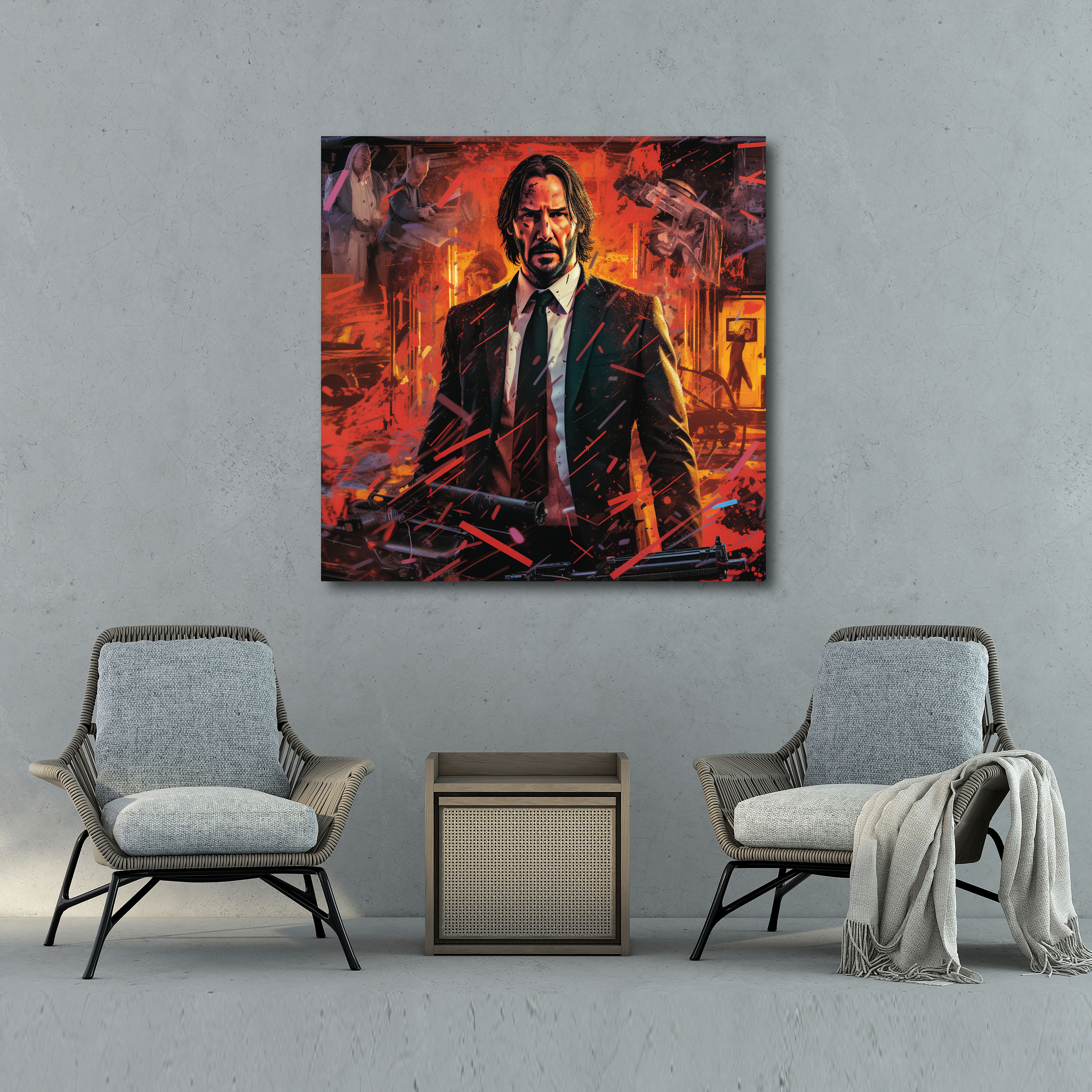 John Wick Canvas Print - John Wick, John Wick, Canvas Wall Art, Collage Artwork