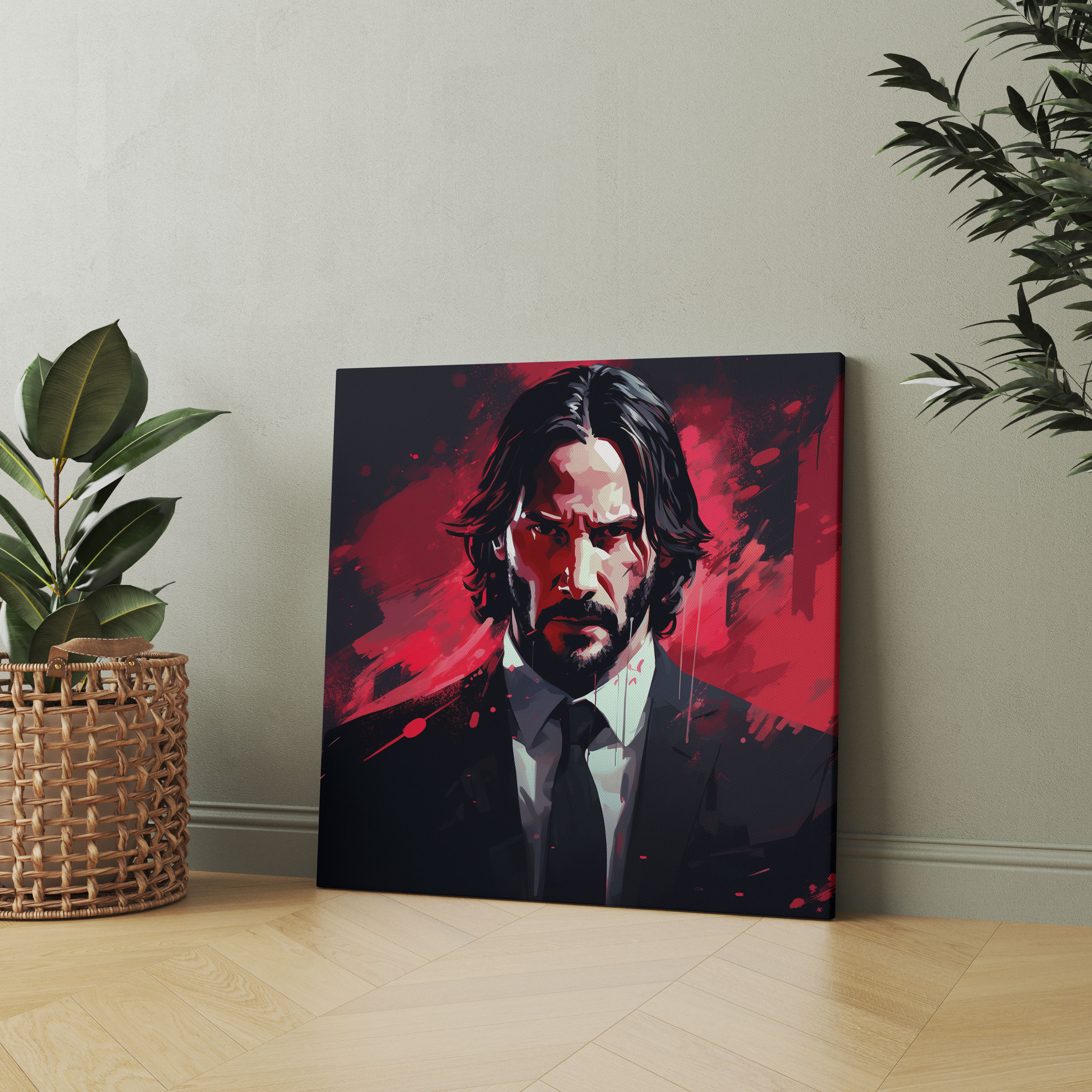 John Wick Wall Art - John Wick, Digital Portrait, Home Decoration, Canvas Print