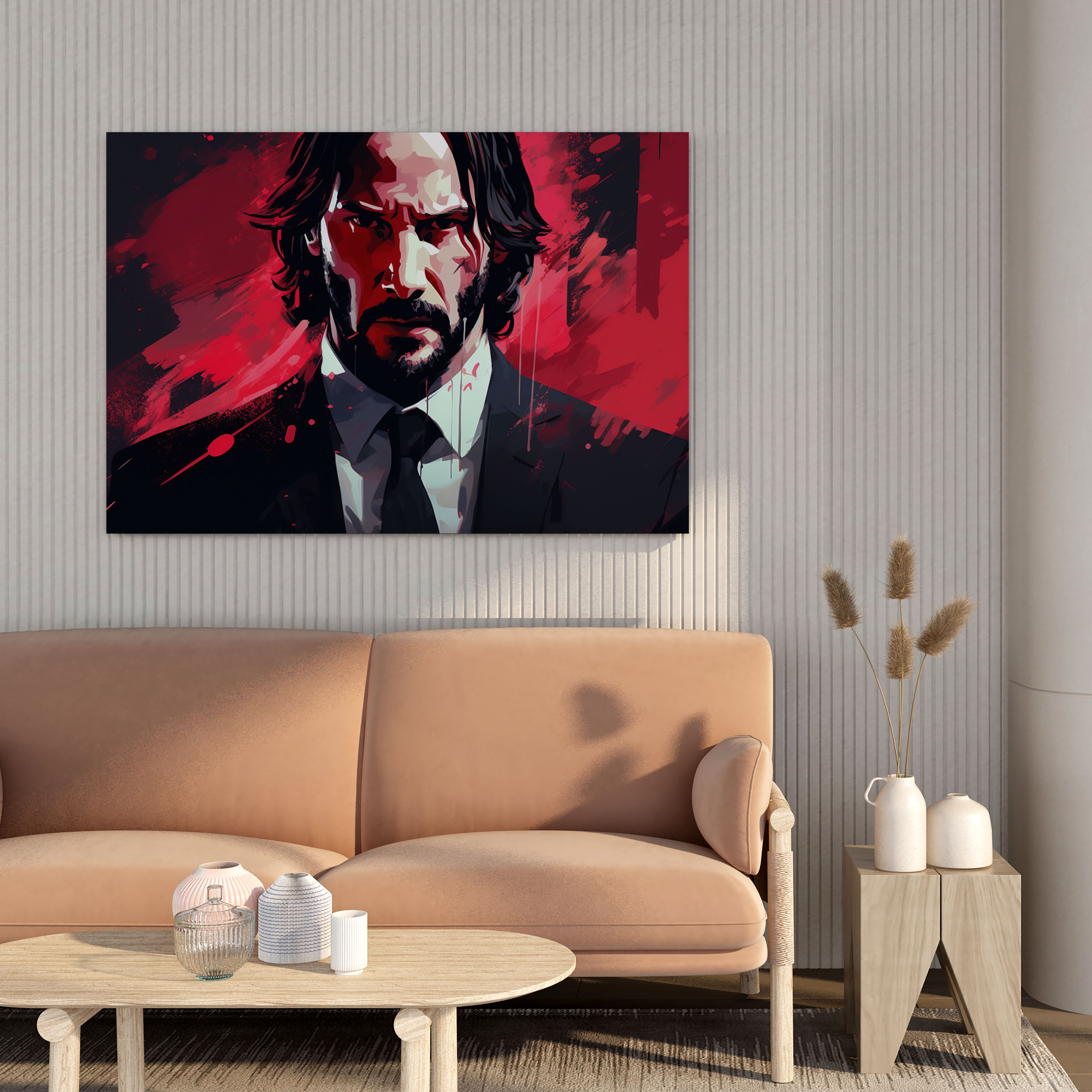 John Wick Wall Art - John Wick, Digital Portrait, Home Decoration, Canvas Print