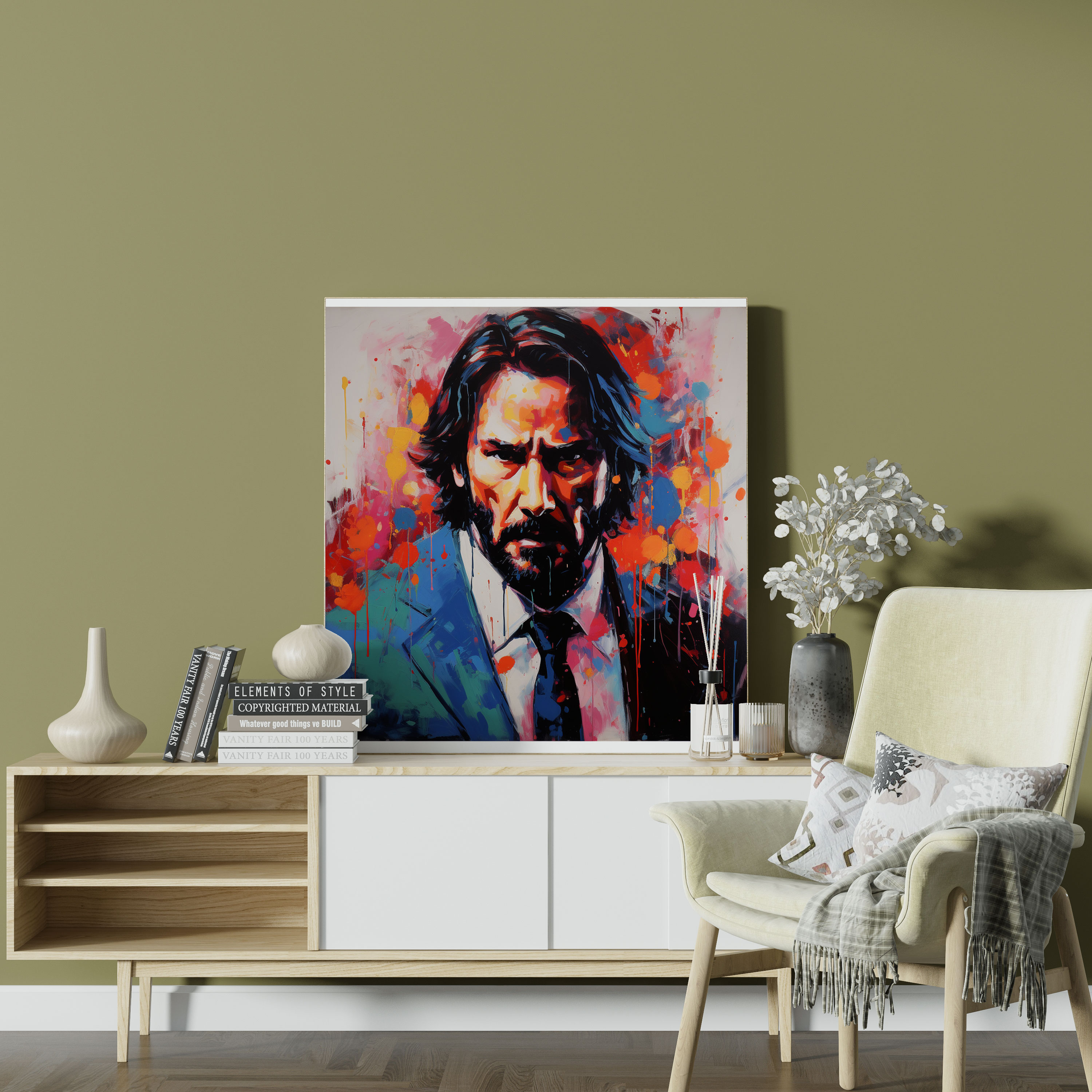 John Wick Abstract Canvas Print - John Wick, Wall Decoration, Canvas Wall Art, Canvas