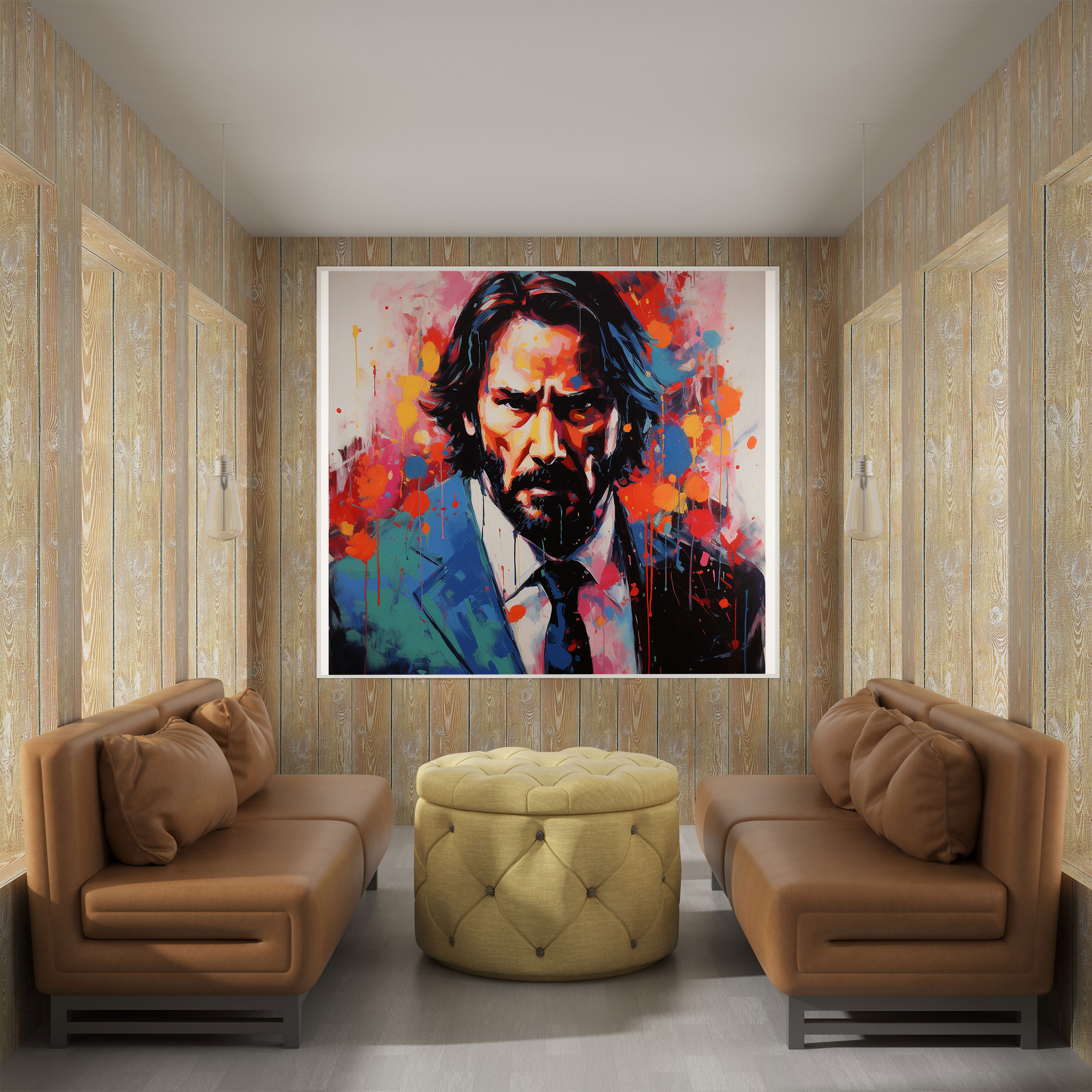 John Wick Abstract Canvas Print - John Wick, Wall Decoration, Canvas Wall Art, Canvas