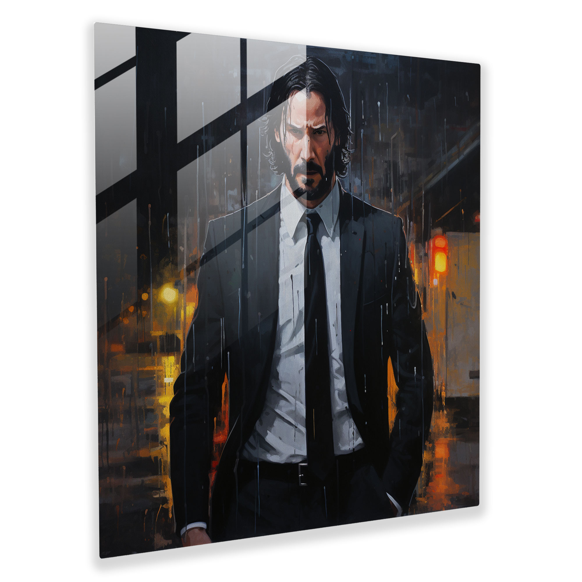 John Wick Dark And Moody Acrylic Glass Print - John Wick, Glass Art, Wall Decoration, John Wick