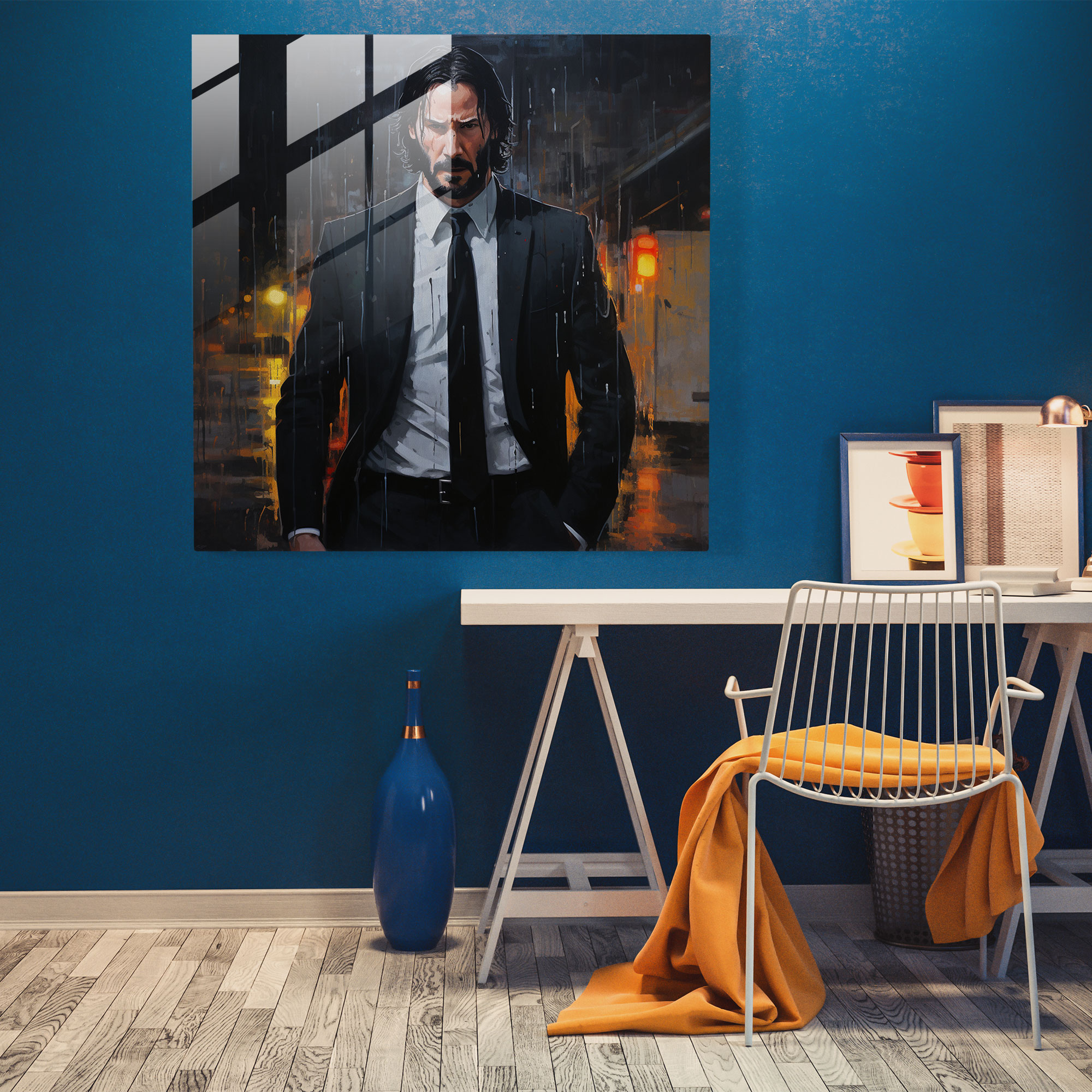 John Wick Dark And Moody Acrylic Glass Print - John Wick, Glass Art, Wall Decoration, John Wick